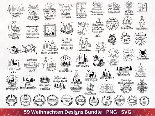 Weihnachten SVG Plotterdatei Bundle – Weihnachtshäuser | Weihnachten Laserdatei | Home SVG | Cricut SVG | Deutsch | Weihnachtsdeko | Winter