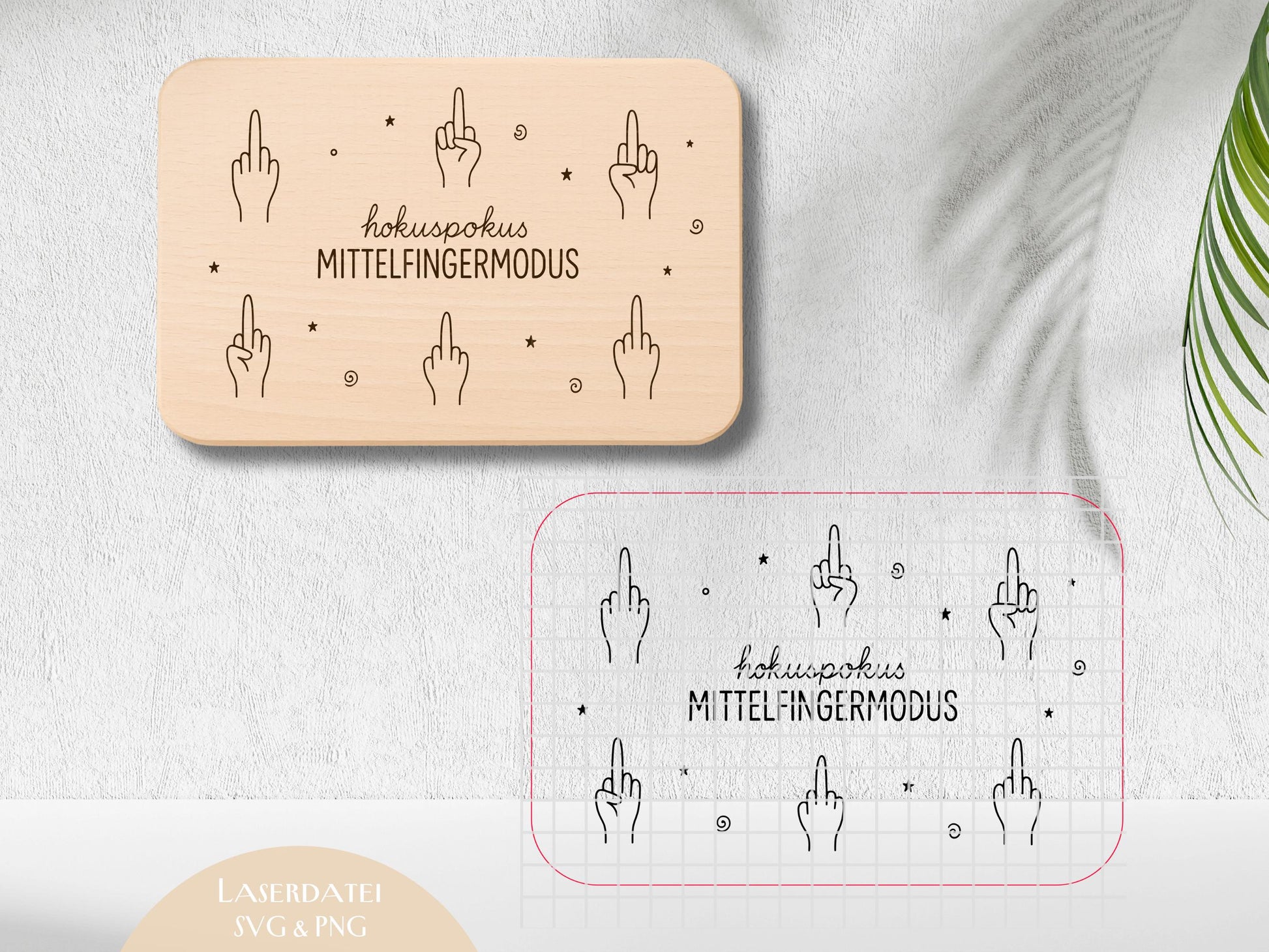 Laserdatei & Plotterdatei Hokuspokus Mittelfingermodus | SVG/PNG | Gravurdatei für Holz | Humor Küche | Lustige Sprüche Datei | Geschenkidee