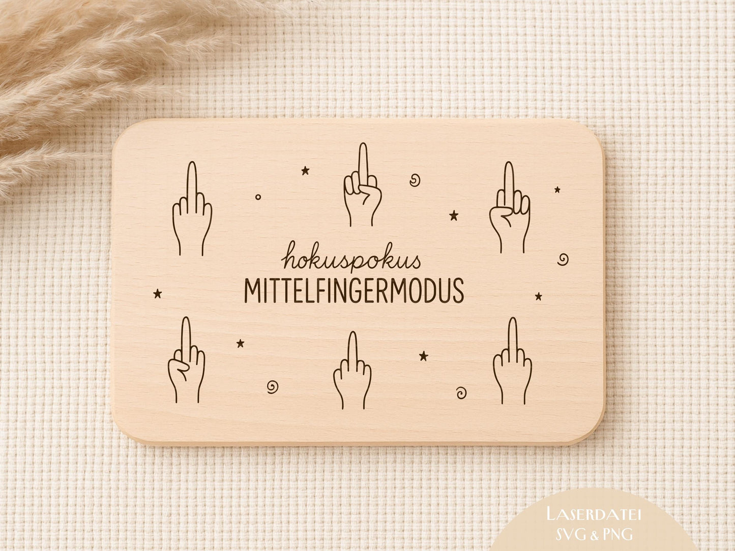 Laserdatei & Plotterdatei Hokuspokus Mittelfingermodus | SVG/PNG | Gravurdatei für Holz | Humor Küche | Lustige Sprüche Datei | Geschenkidee