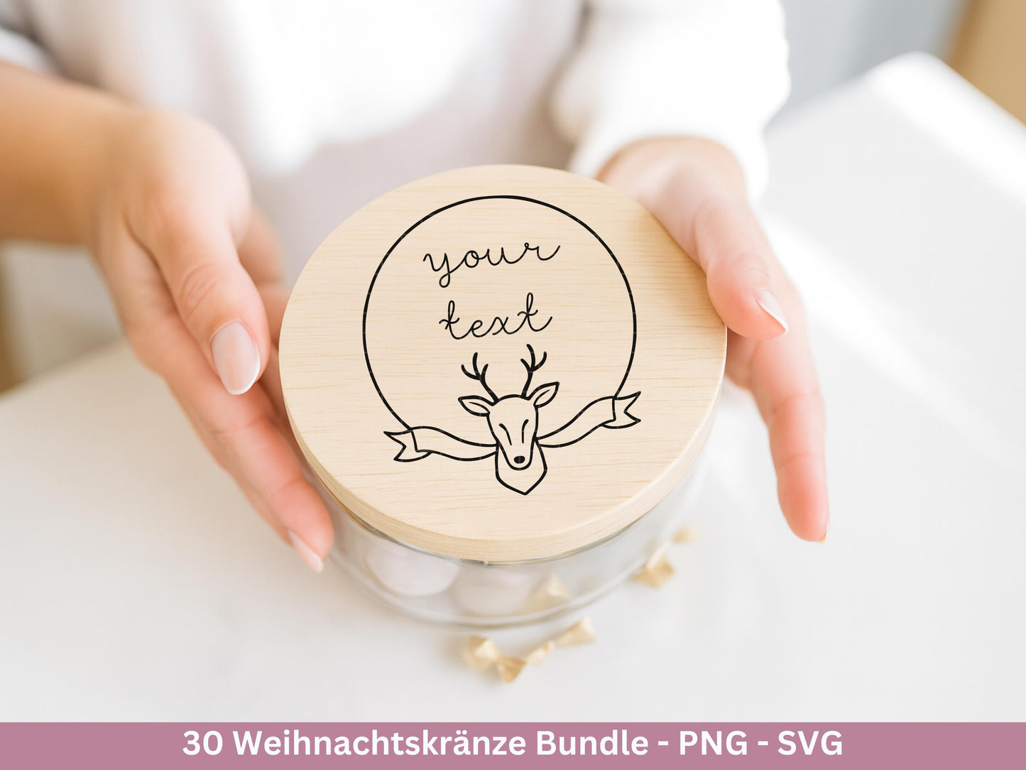 Weihnachtskränze SVG Bundle – Plotterdatei und Laserdatei | Kranz & Adventskranz Rahmen, Line Art | PNG | Cricut Silhouette | Geschenkidee