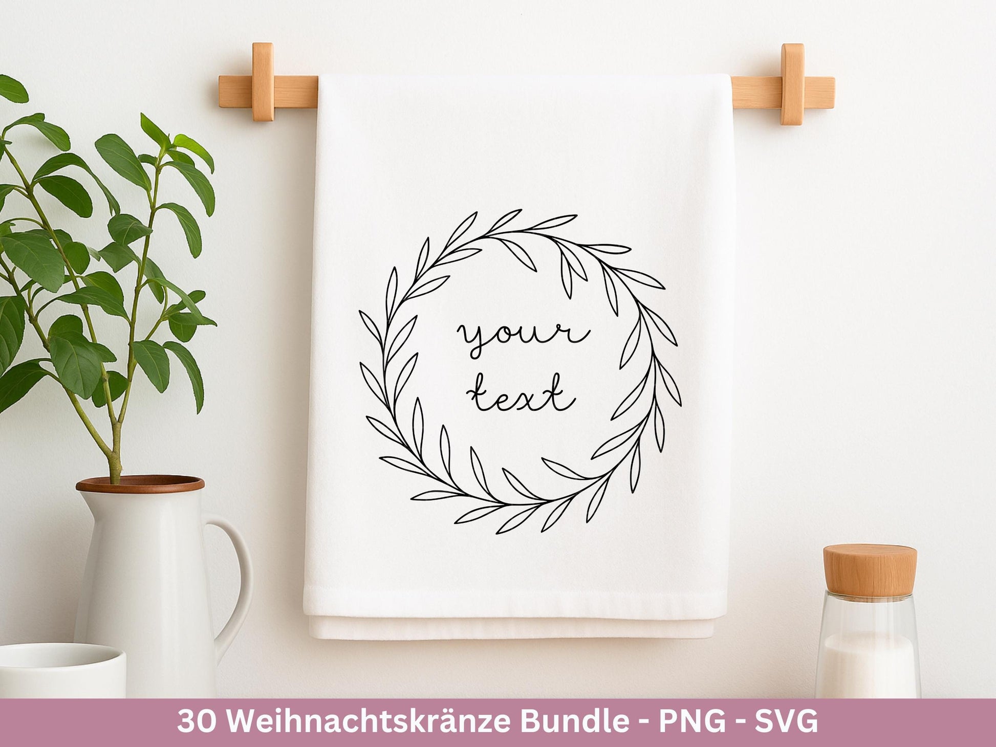 Weihnachtskränze SVG Bundle – Plotterdatei und Laserdatei | Kranz & Adventskranz Rahmen, Line Art | PNG | Cricut Silhouette | Geschenkidee