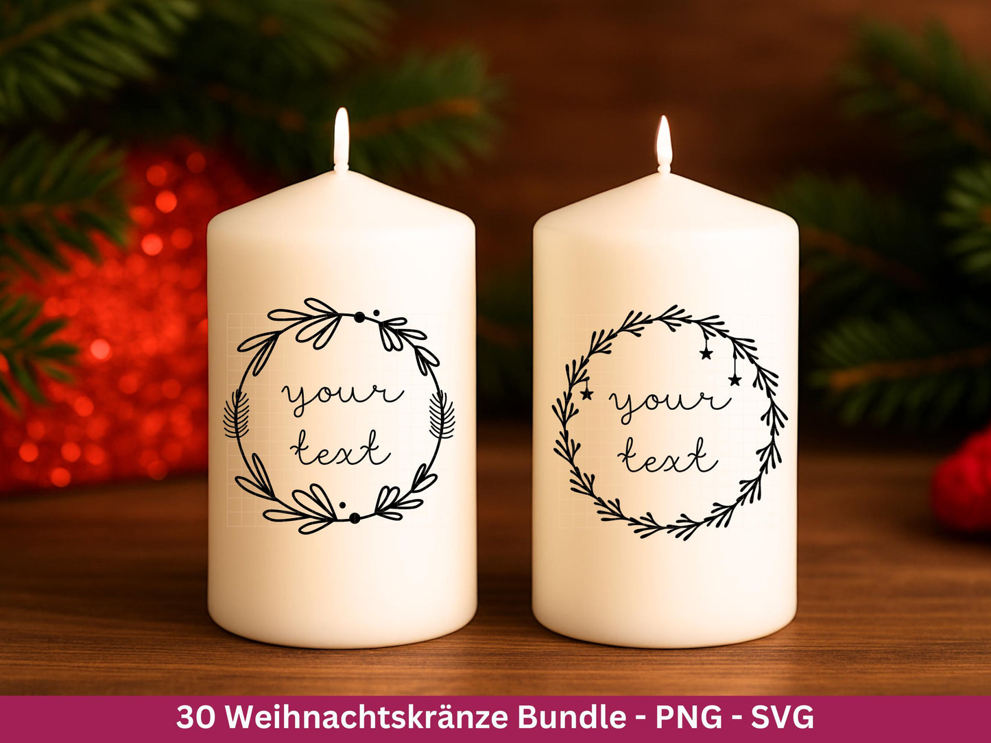 Weihnachtskränze SVG Bundle – Plotterdatei und Laserdatei | Kranz & Adventskranz Rahmen, Weihnachten | Cricut Silhouette | Geschenkidee
