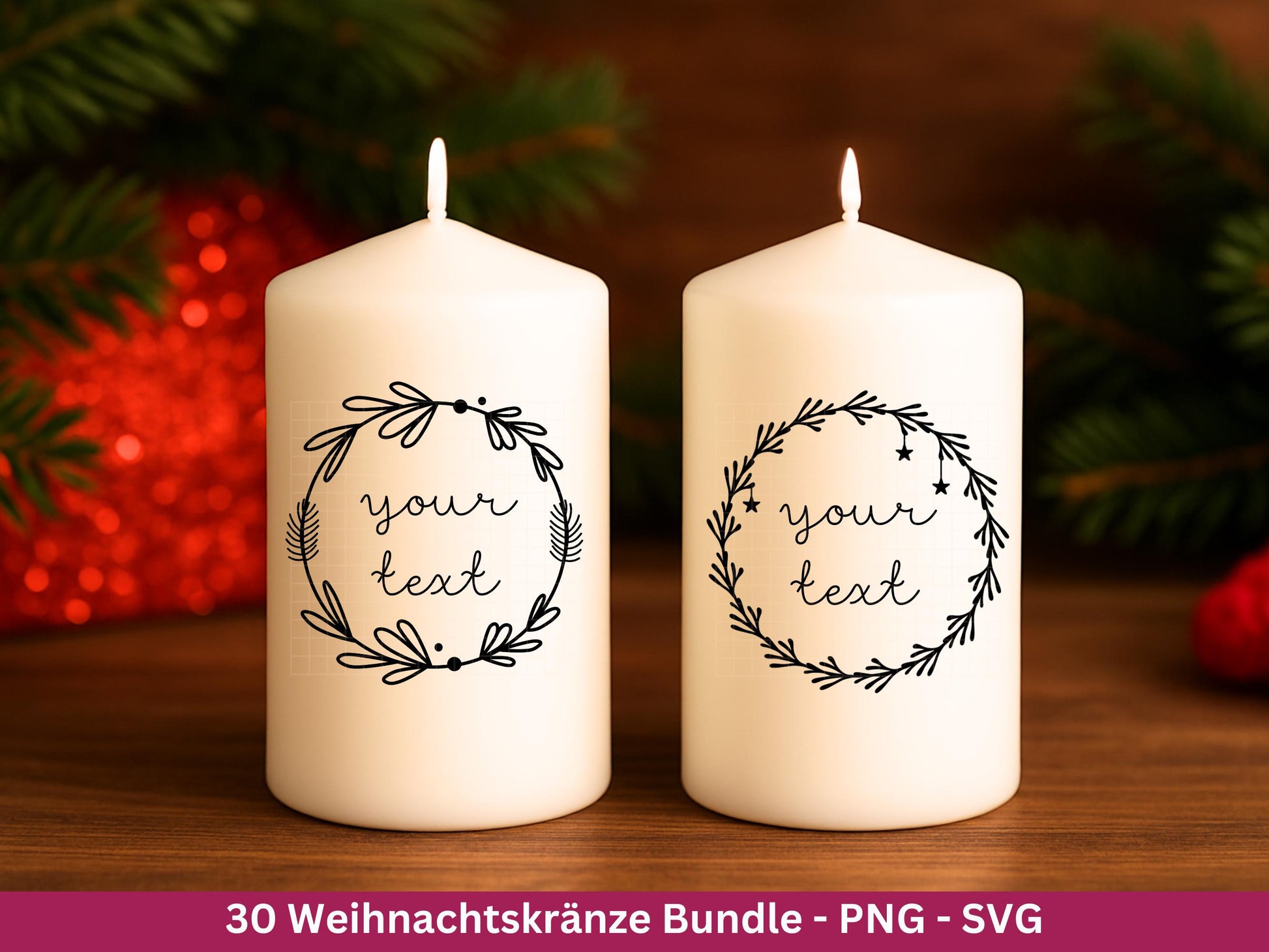 Weihnachtskränze SVG Bundle – Plotterdatei und Laserdatei | Kranz & Adventskranz Rahmen, Weihnachten | Cricut Silhouette | Geschenkidee