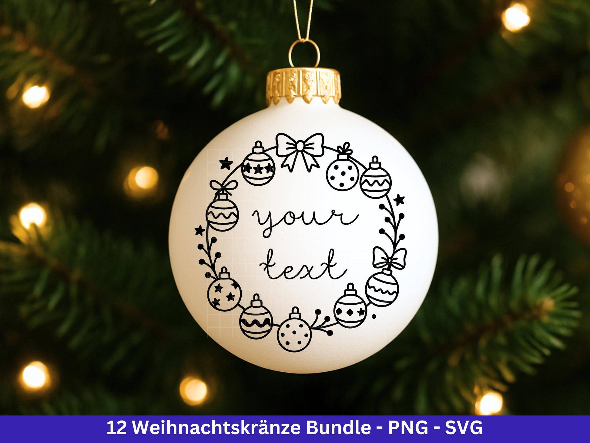 Weihnachtskränze SVG Bundle – Plotterdatei und Laserdatei | Kranz und Adventskranz Rahmen, Tiere | Cricut Datei | Geschenkidee Weihnachten