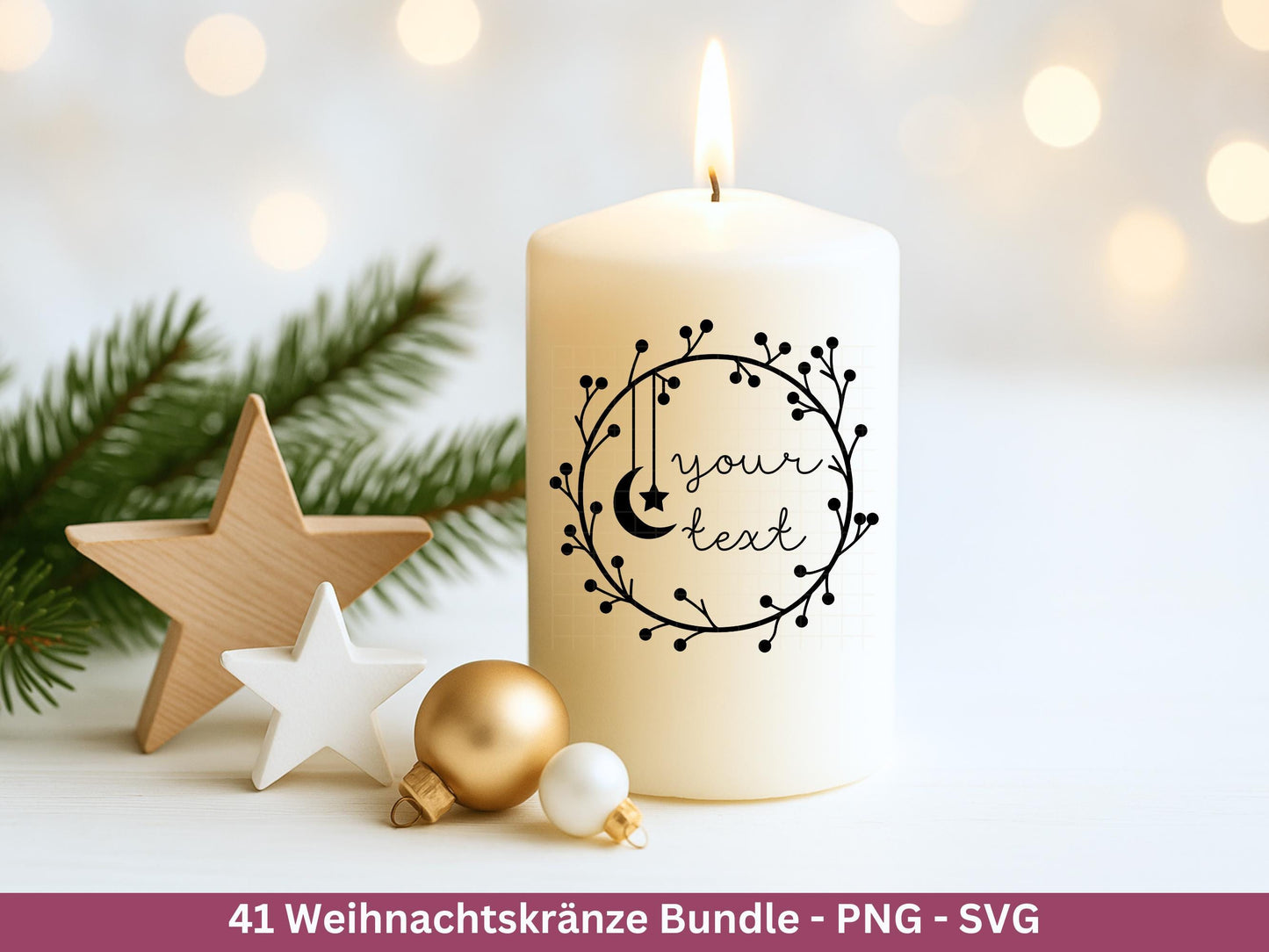 Weihnachtskränze SVG Bundle – Plotterdatei und Laserdatei | Kranz & Adventskranz Rahmen, Weihnachten | Cricut Silhouette | Geschenkidee
