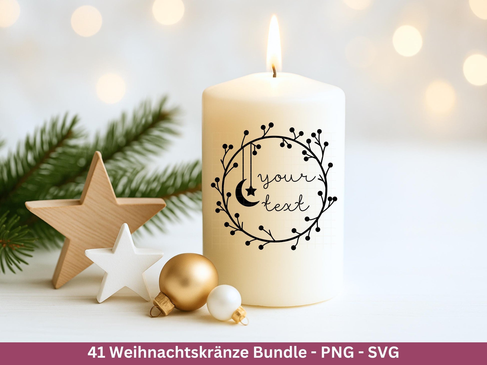 Weihnachtskränze SVG Bundle – Plotterdatei und Laserdatei | Kranz & Adventskranz Rahmen, Weihnachten | Cricut Silhouette | Geschenkidee