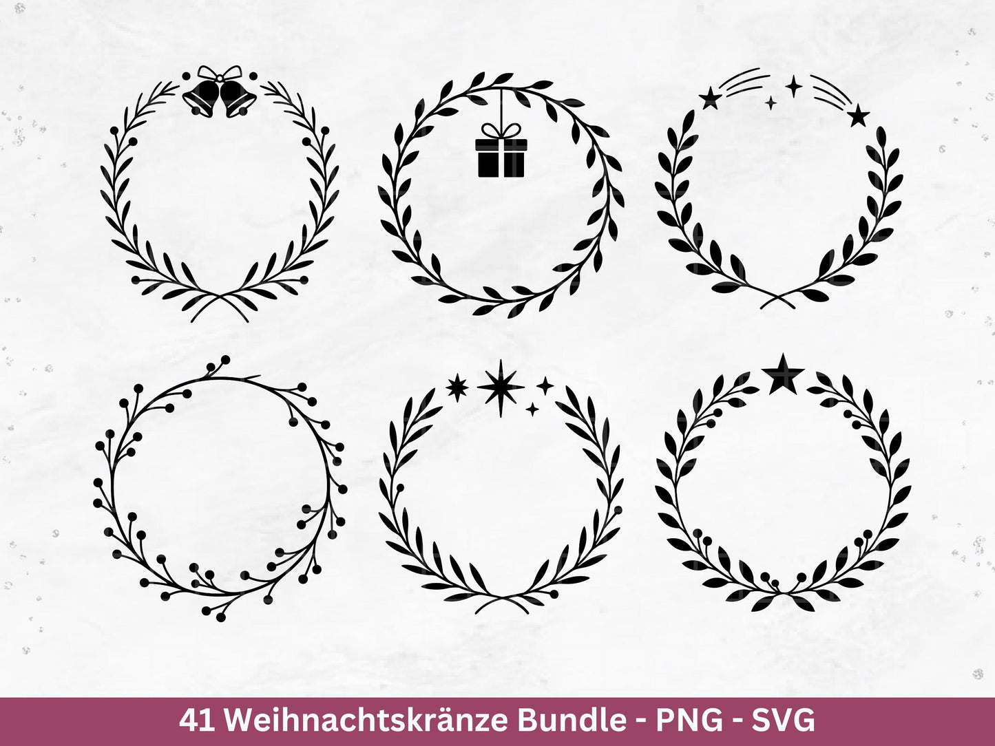 Weihnachtskränze SVG Bundle – Plotterdatei und Laserdatei | Kranz & Adventskranz Rahmen, Weihnachten | Cricut Silhouette | Geschenkidee