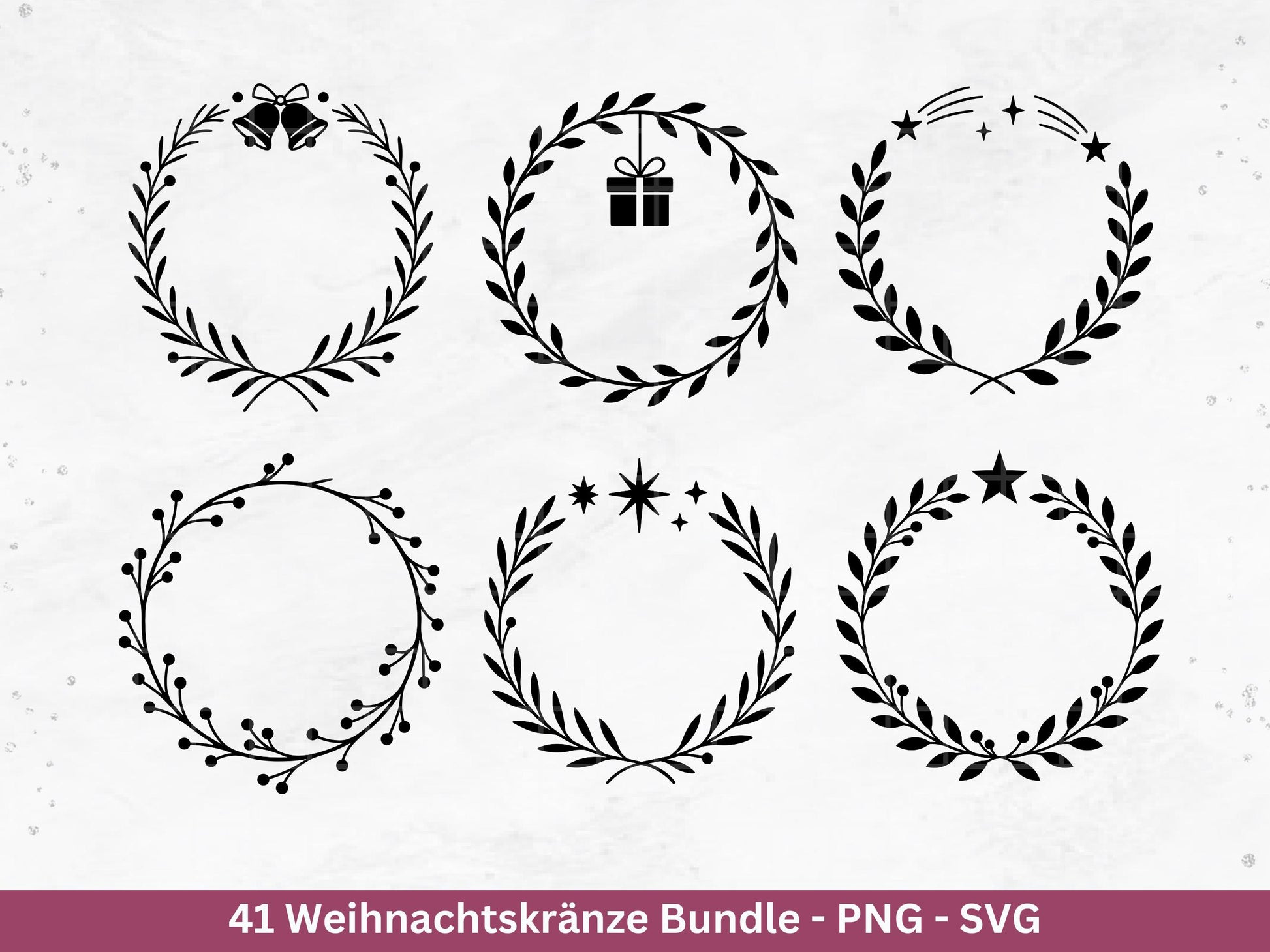 Weihnachtskränze SVG Bundle – Plotterdatei und Laserdatei | Kranz & Adventskranz Rahmen, Weihnachten | Cricut Silhouette | Geschenkidee