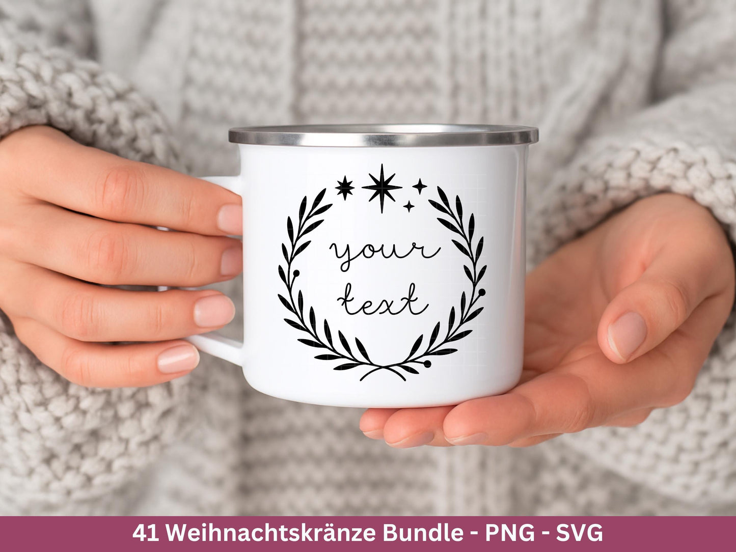 Weihnachtskränze SVG Bundle – Plotterdatei und Laserdatei | Kranz & Adventskranz Rahmen, Weihnachten | Cricut Silhouette | Geschenkidee