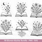 Blumenbuch SVG – Buch-SVG Bundle | Plotterdatei und Laserdatei | Offenes Buch mit Blumen/Wildblumen | Buchliebhaber | PNG Cricut Silhouette