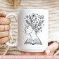 Blumen Frauen Silhouette SVG – Plotterdatei und Laserdatei | Boho Frau mit Blumen & Buch | PNG | Cricut Silhouette | Buchliebhaber Geschenk