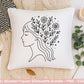Blumen Frauen Silhouette SVG – Plotterdatei und Laserdatei | Boho Frau mit Blumen & Buch | PNG | Cricut Silhouette | Buchliebhaber Geschenk