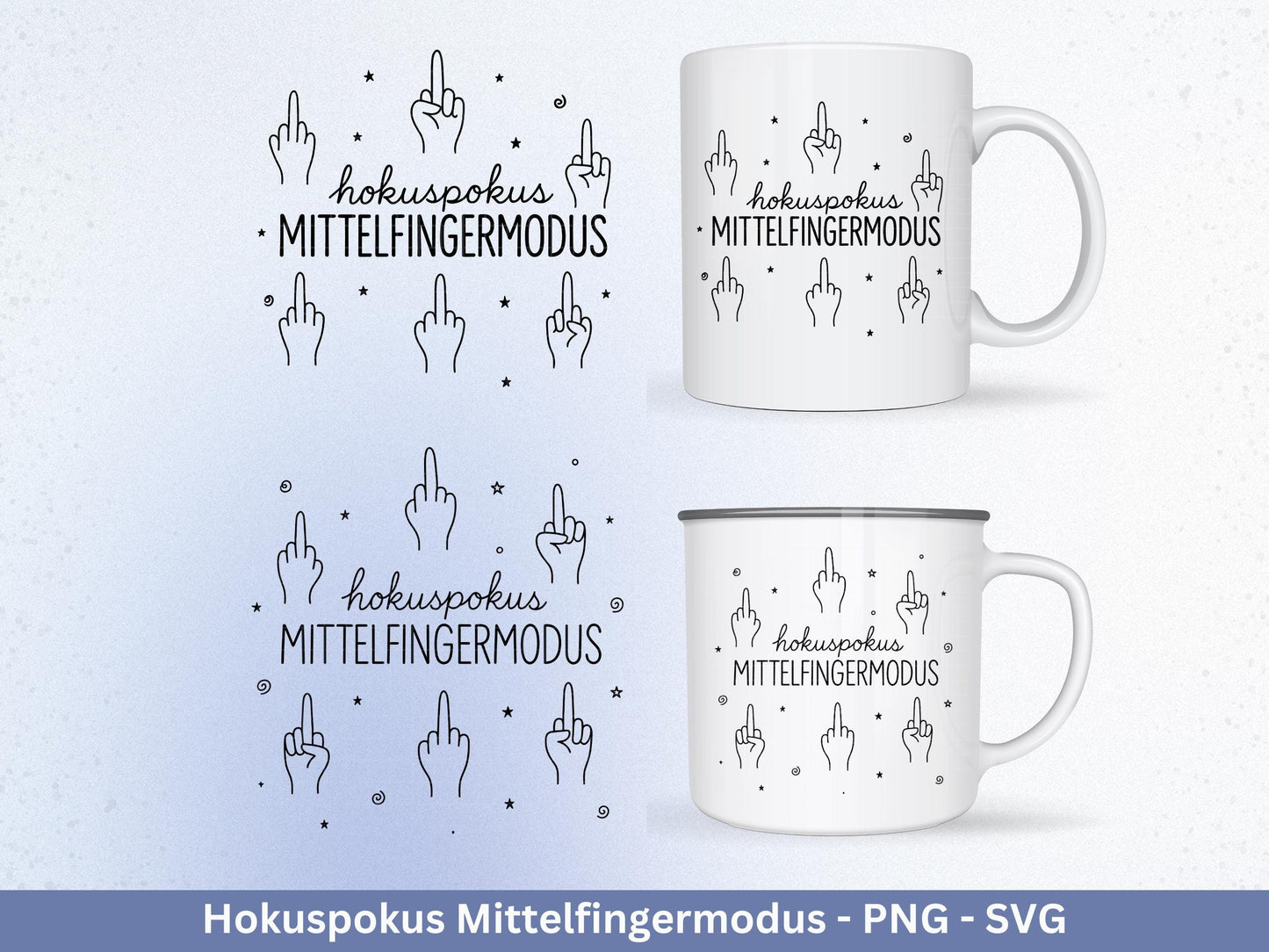 Hokuspokus Mittelfingermodus – Plotterdatei SVG und Laserdatei | Lustige Sprüche für Tasse/Beutel | Geschenk beste Freundin | Cricut