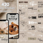 420+ Instagram Story Sticker Rundum Paket XXL - Tagessprüche – Alltag, Clipart – Positive Sprüche Basic Liebe Familie Insta Stories Daily