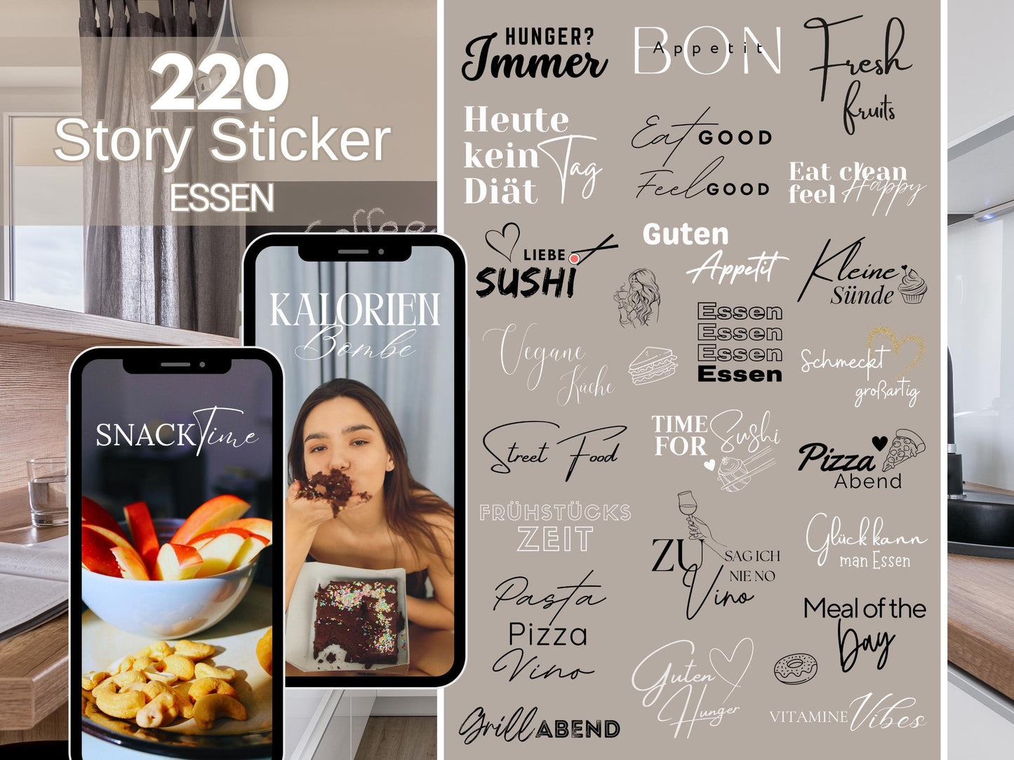 220 Food Story Sticker – Essen, Sushi, Pizza, Grillen , Aperol , Wein Instagram PNG | Deutsche Sprüche | Foodlover | Alltag & Fitness Basics