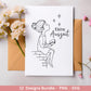 Handgezeichnete Frauen SVG | Sketch Bundle mit Sprüchen | Plotterdatei Laserdatei | Geschenkidee Freundin | Cricut Silhouette Design Datei