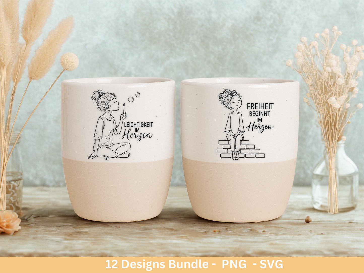 Handgezeichnete Frauen SVG | Sketch Bundle mit Sprüchen | Plotterdatei Laserdatei | Geschenkidee Freundin | Cricut Silhouette Design Datei
