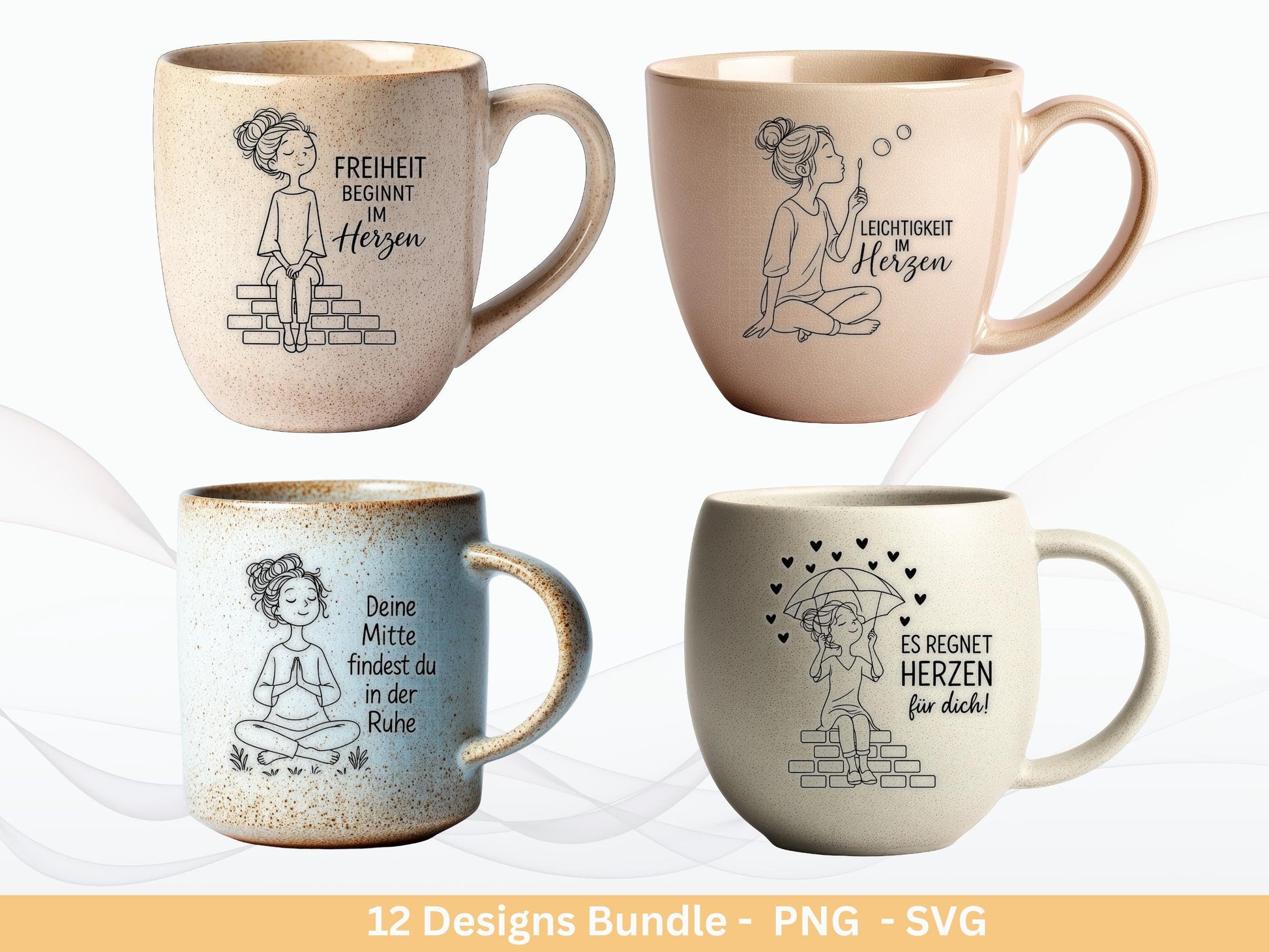 Handgezeichnete Frauen SVG | Sketch Bundle mit Sprüchen | Plotterdatei Laserdatei | Geschenkidee Freundin | Cricut Silhouette Design Datei