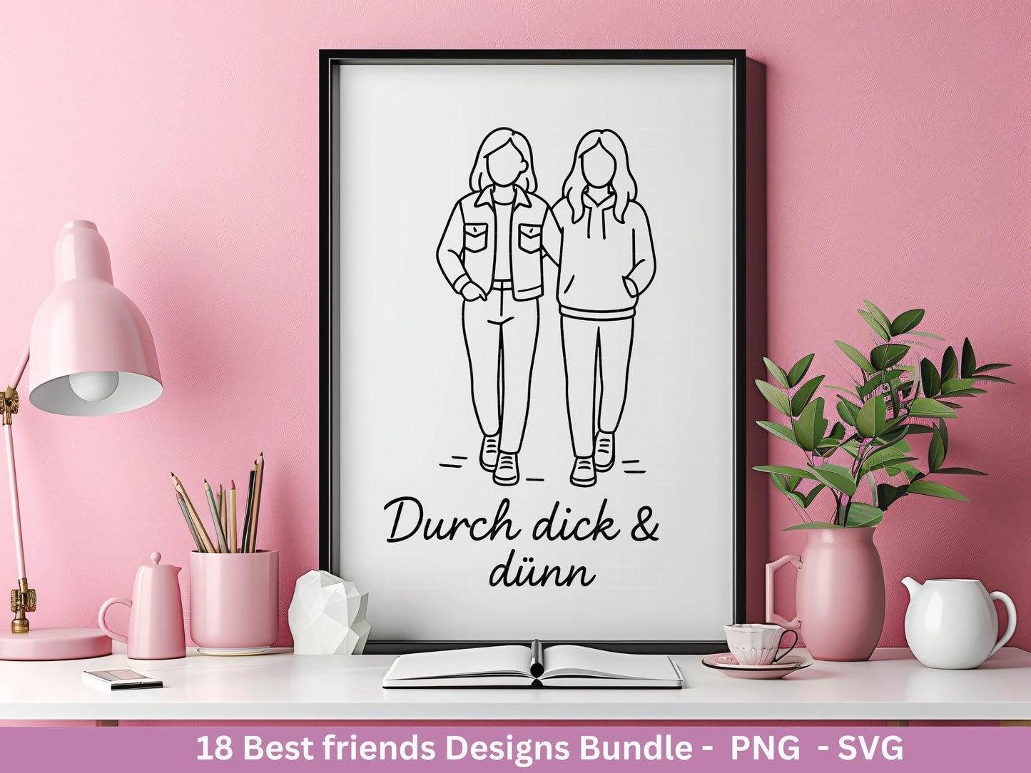 Beste Freundin SVG – Plotterdatei und Laserdatei | Freundschaft Sprüche | Geschenkidee Freundin & Schwester | Freundschaft SVG Datei Cricut