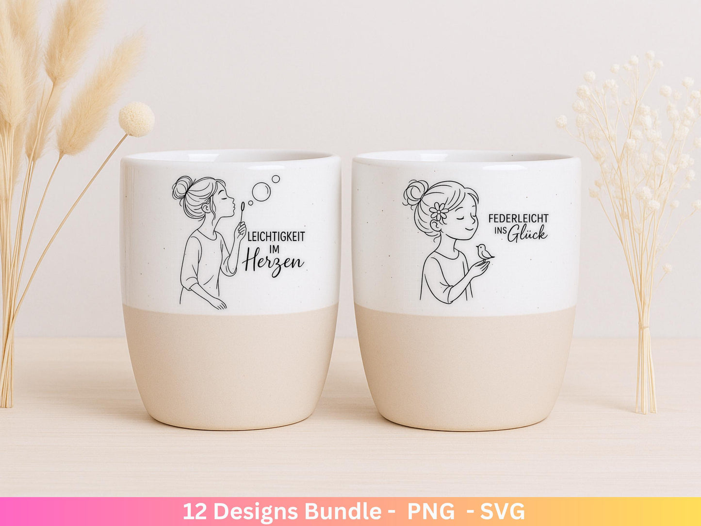 Handgezeichnete Frauen SVG | Sketch Bundle mit Sprüchen | Plotterdatei Laserdatei | Geschenkidee Freundin | Cricut Silhouette Design Datei