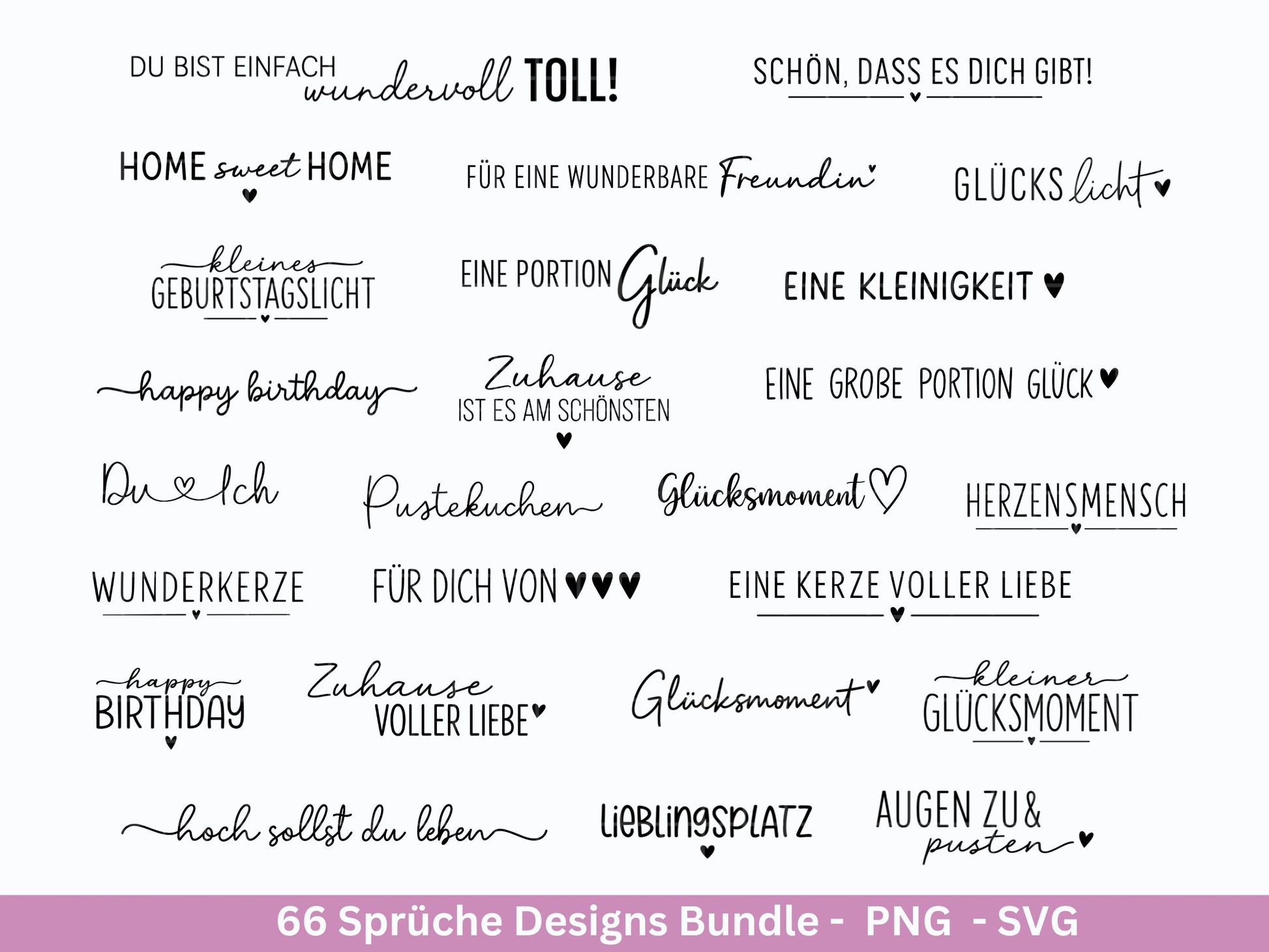 Sprüche SVG Bundle – Plotterdatei & Laserdatei | Klötzchen, Kerzen, Holz, Raysin | Familie, Freundschaft, Liebe, Glück, Zuhause Geschenkidee