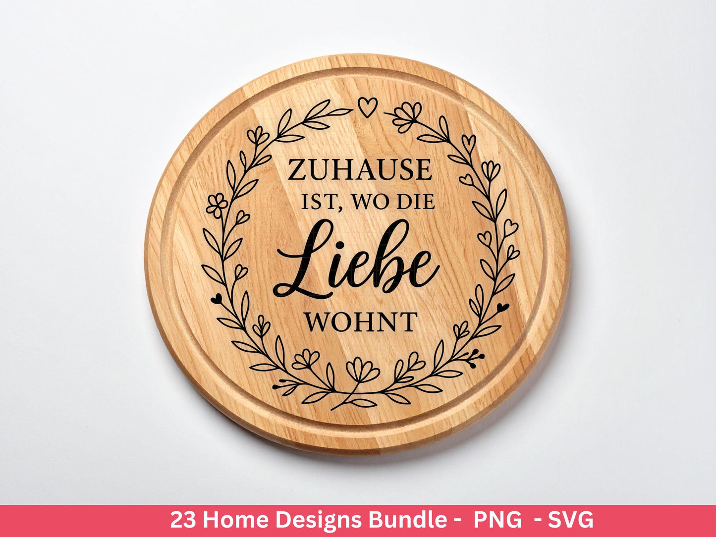 Zuhause SVG – Plotterdatei & Laserdatei | Home Schriftzug | Häuser Sprüche | Geschenkidee Holzbrett | Cricut Silhouette Deko Liebe Herz