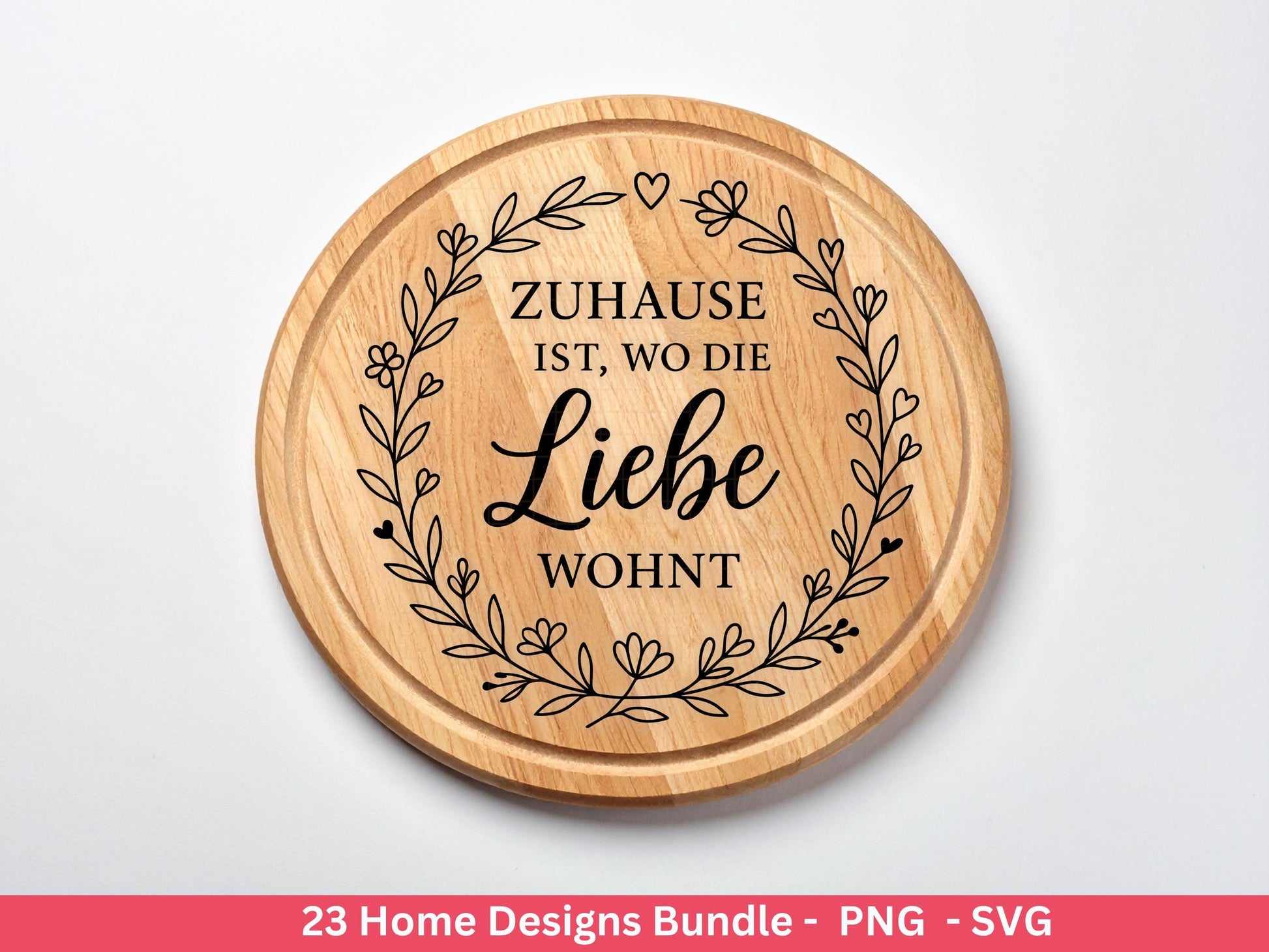 Zuhause SVG – Plotterdatei & Laserdatei | Home Schriftzug | Häuser Sprüche | Geschenkidee Holzbrett | Cricut Silhouette Deko Liebe Herz