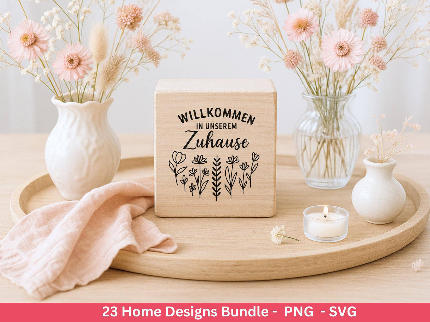 Zuhause SVG – Plotterdatei & Laserdatei | Home Schriftzug | Häuser Sprüche | Geschenkidee Holzbrett | Cricut Silhouette Deko Liebe Herz
