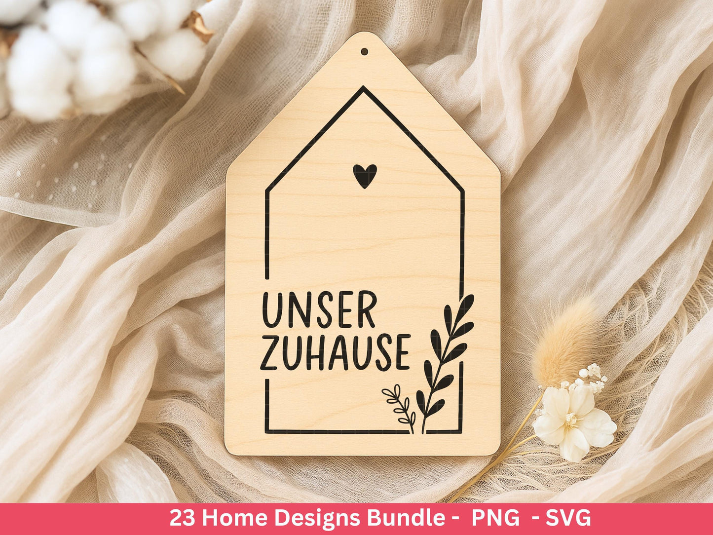Zuhause SVG – Plotterdatei & Laserdatei | Home Schriftzug | Häuser Sprüche | Geschenkidee Holzbrett | Cricut Silhouette Deko Liebe Herz
