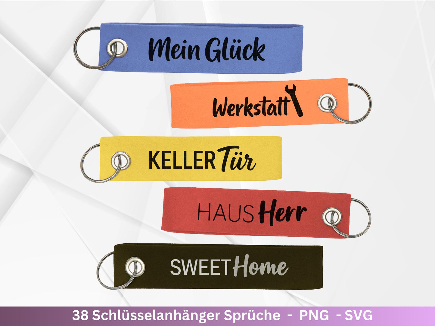 Schlüsselanhänger SVG – Plotterdatei & Laserdatei | Deutsche Sprüche | Geschenkidee für Freundin und Papa | Filz und Holz Anhänger Design