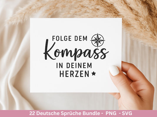 Sprüche SVG Bundle – Plotterdatei & Laserdatei | Positive Deutsche Zitate | Danke | Beste Freundin | Geschenkidee | Cricut Silhouette