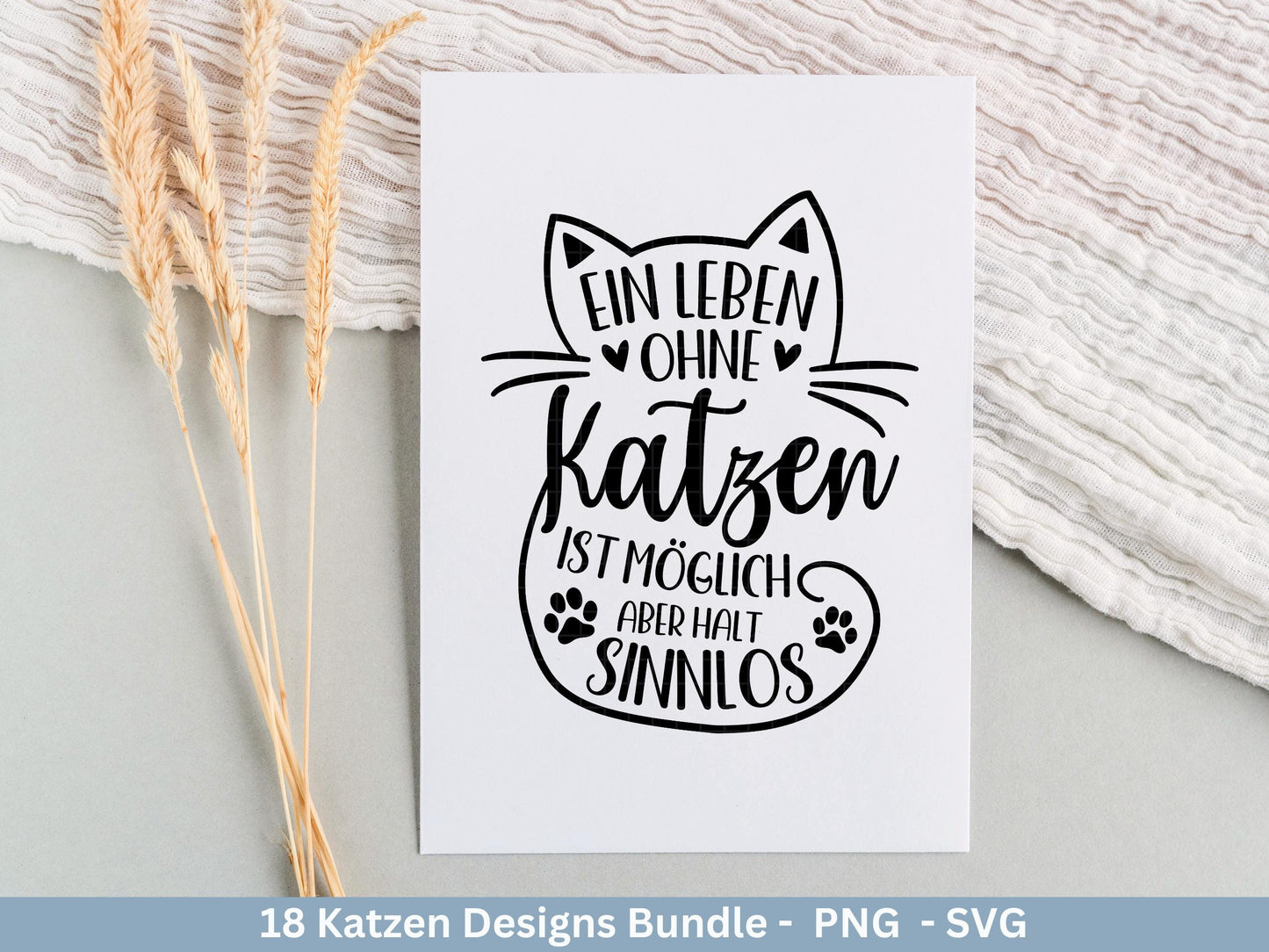 Katzen SVG Bundle – Plotterdatei & Laserdatei | Katzen Sprüche | Katzenliebe Designs | Cricut Silhouette | Katzen Mama | Geschenkidee Katze
