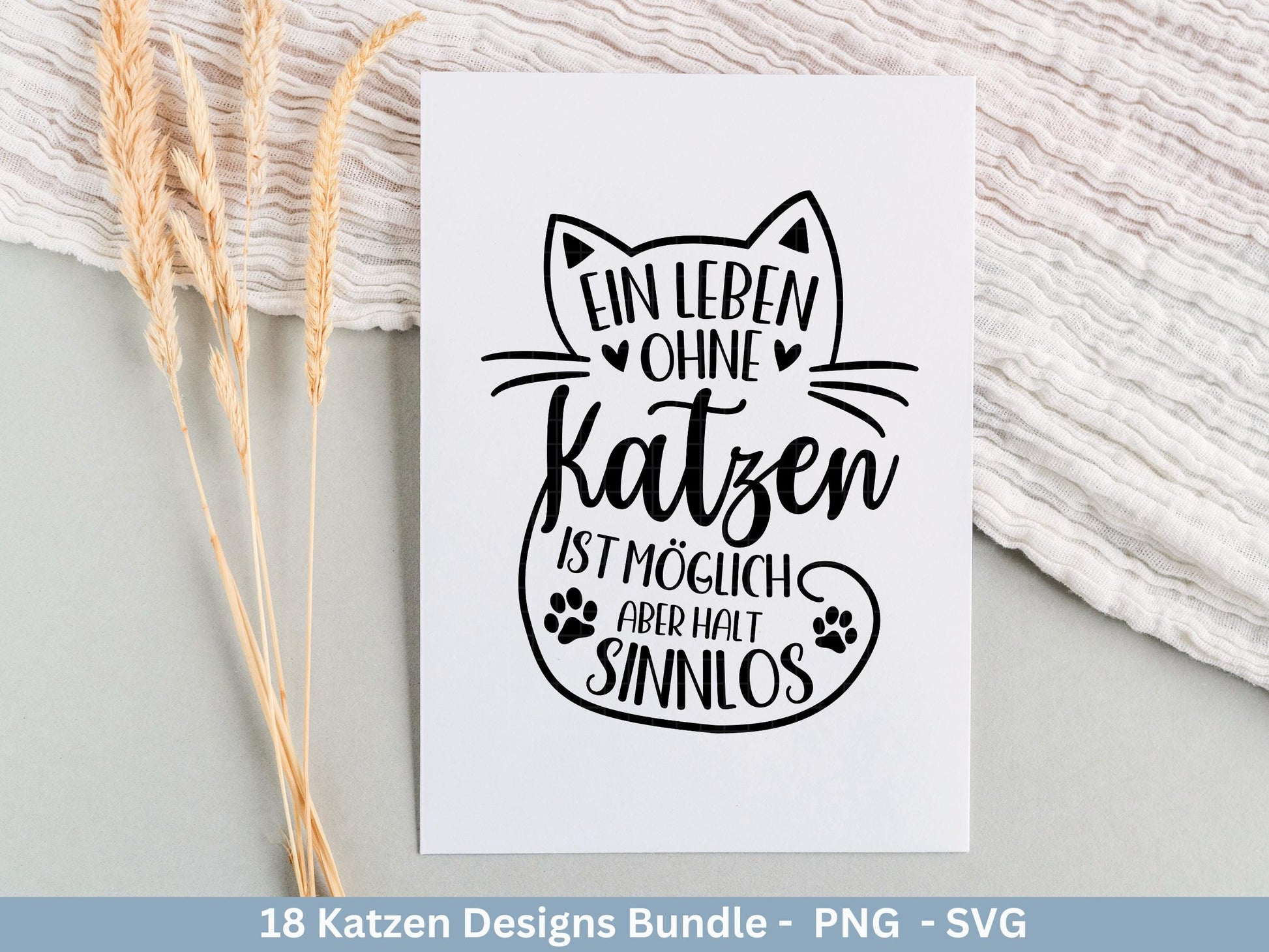 Katzen SVG Bundle – Plotterdatei & Laserdatei | Katzen Sprüche | Katzenliebe Designs | Cricut Silhouette | Katzen Mama | Geschenkidee Katze