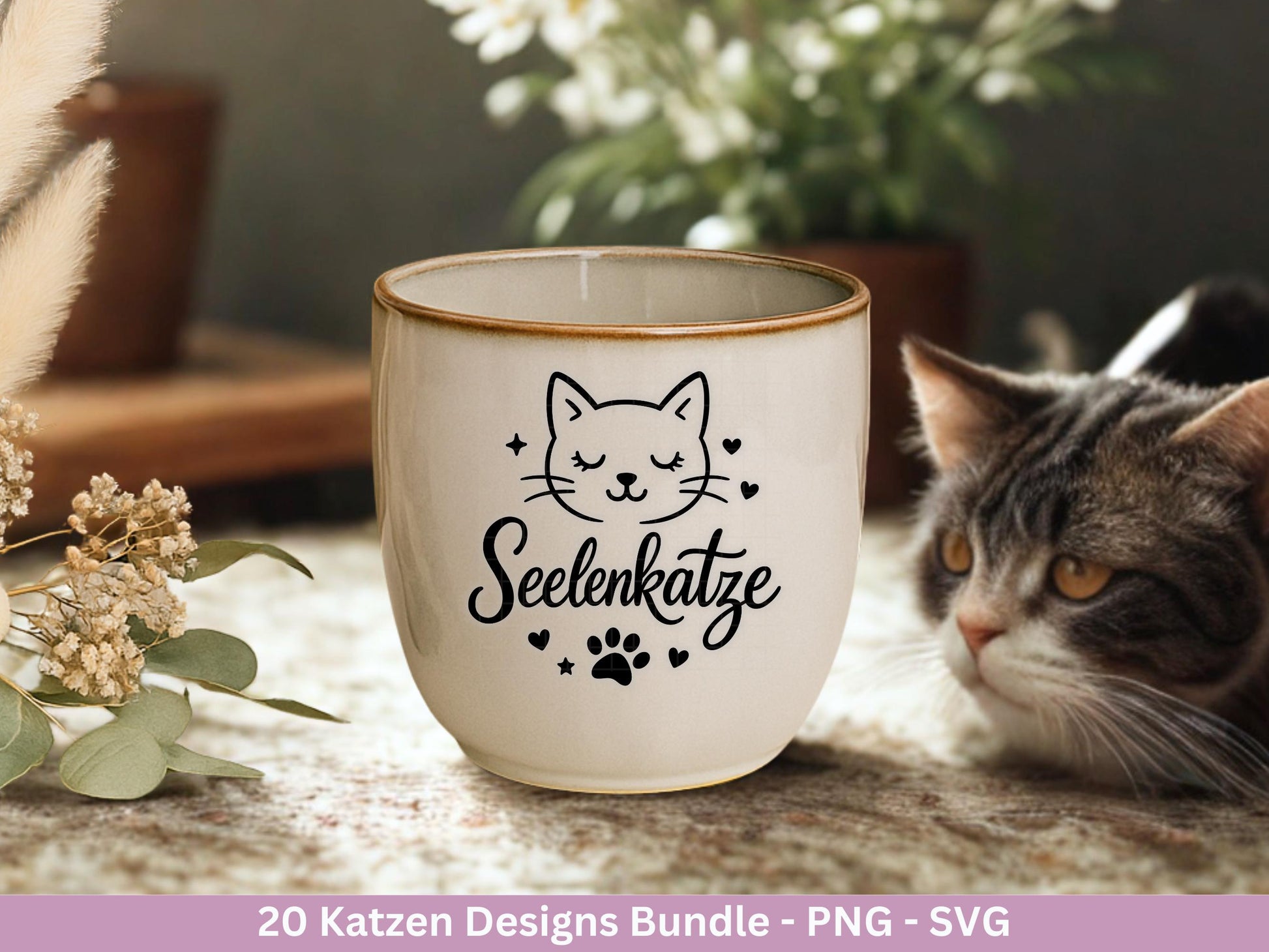 Katzen SVG Bundle – Plotterdatei & Laserdatei | Katzen Sprüche | Katzenliebe Designs | Cricut Silhouette | Katzen Mama | Geschenkidee Katze