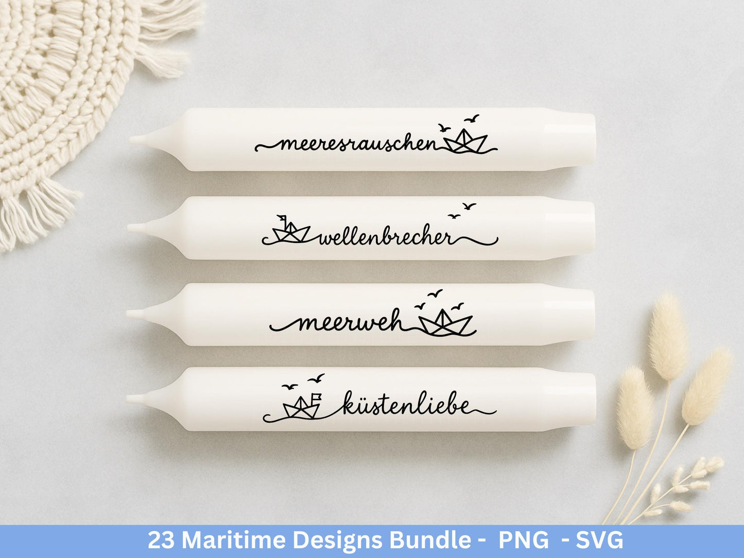 Maritim SVG Bundle – Plotterdatei & Laserdatei | Ahoi, Heimathafen , Leuchtturm | Nordsee Ostsee Liebe | Maritime Sprüche | Geschenkidee