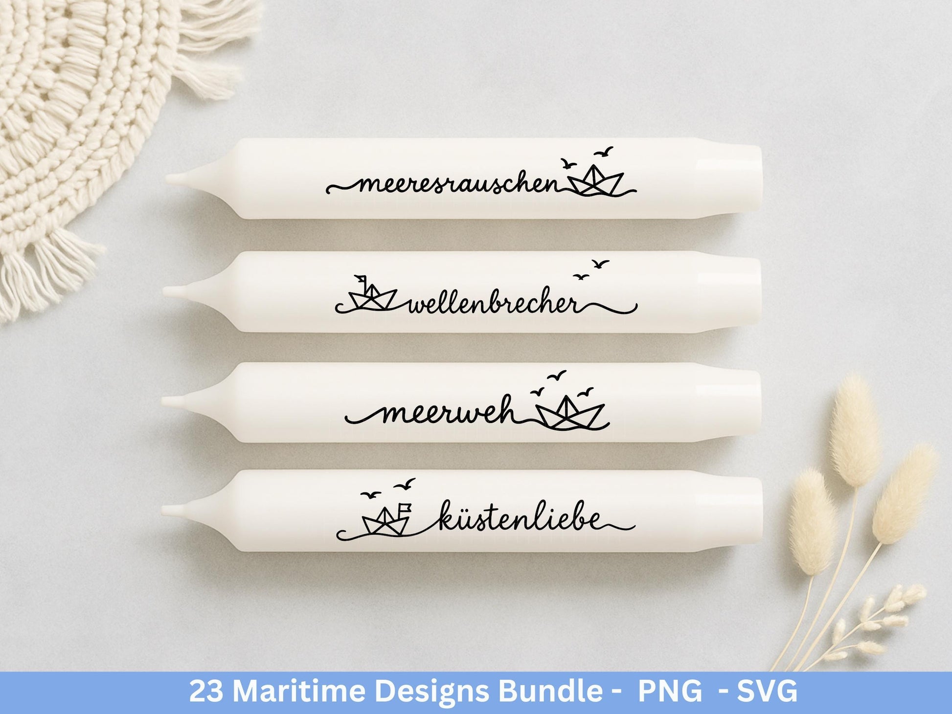 Maritim SVG Bundle – Plotterdatei & Laserdatei | Ahoi, Heimathafen , Leuchtturm | Nordsee Ostsee Liebe | Maritime Sprüche | Geschenkidee