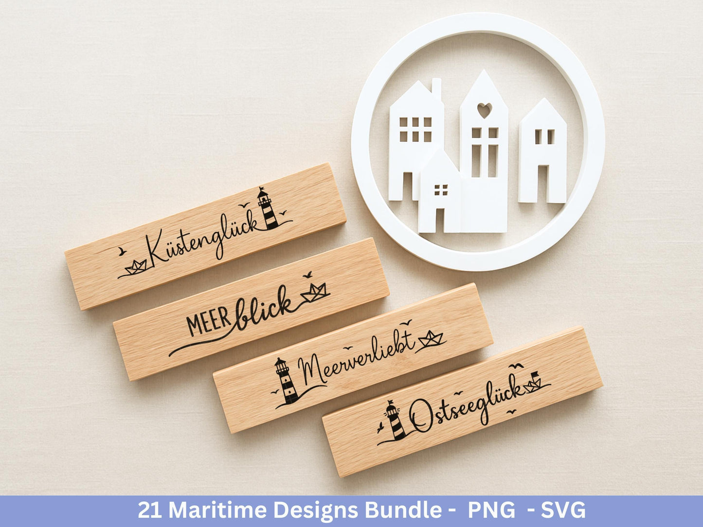 Maritim SVG Bundle – Plotterdatei & Laserdatei | Ahoi, Heimathafen , Leuchtturm | Nordsee Ostsee Liebe | Maritime Sprüche | Geschenkidee