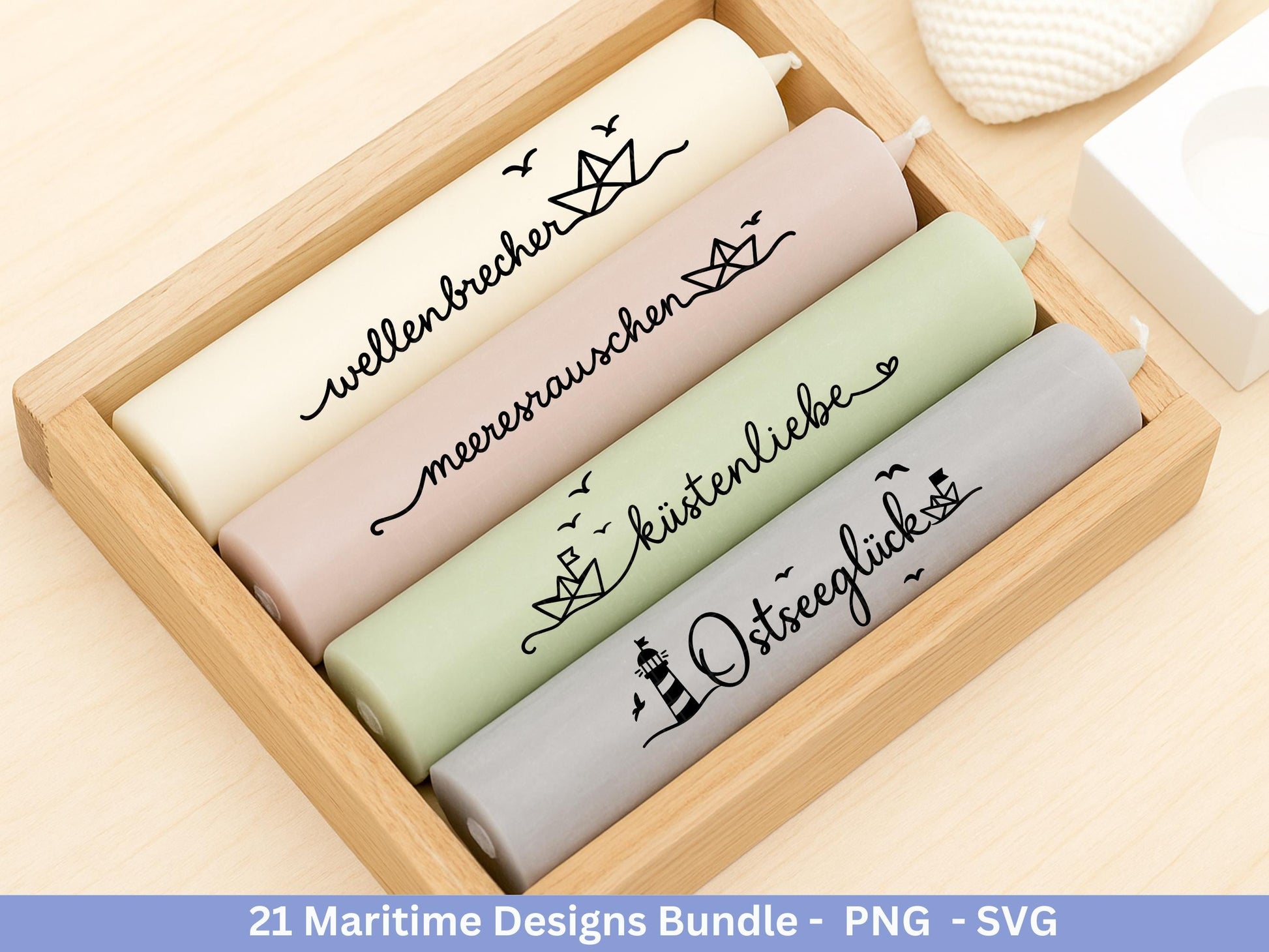 Maritim SVG Bundle – Plotterdatei & Laserdatei | Ahoi, Heimathafen , Leuchtturm | Nordsee Ostsee Liebe | Maritime Sprüche | Geschenkidee