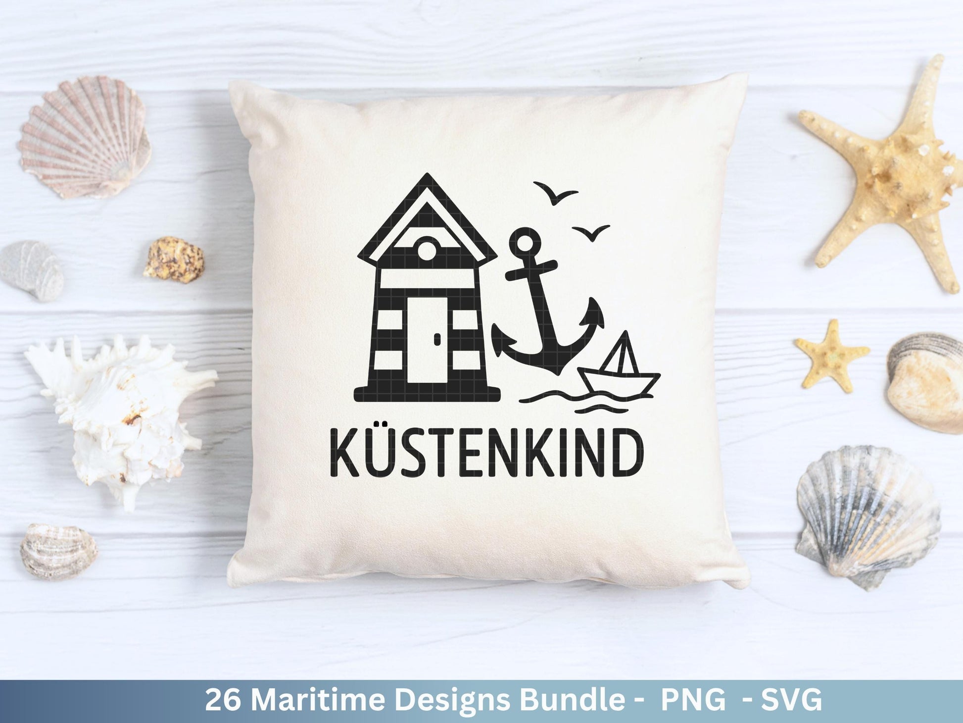 Maritim SVG Bundle – Plotterdatei & Laserdatei | Moin, Leuchtturm , Möwen | Nordsee Ostsee Sprüche | Küstenliebe | Cricut Silhouette Design