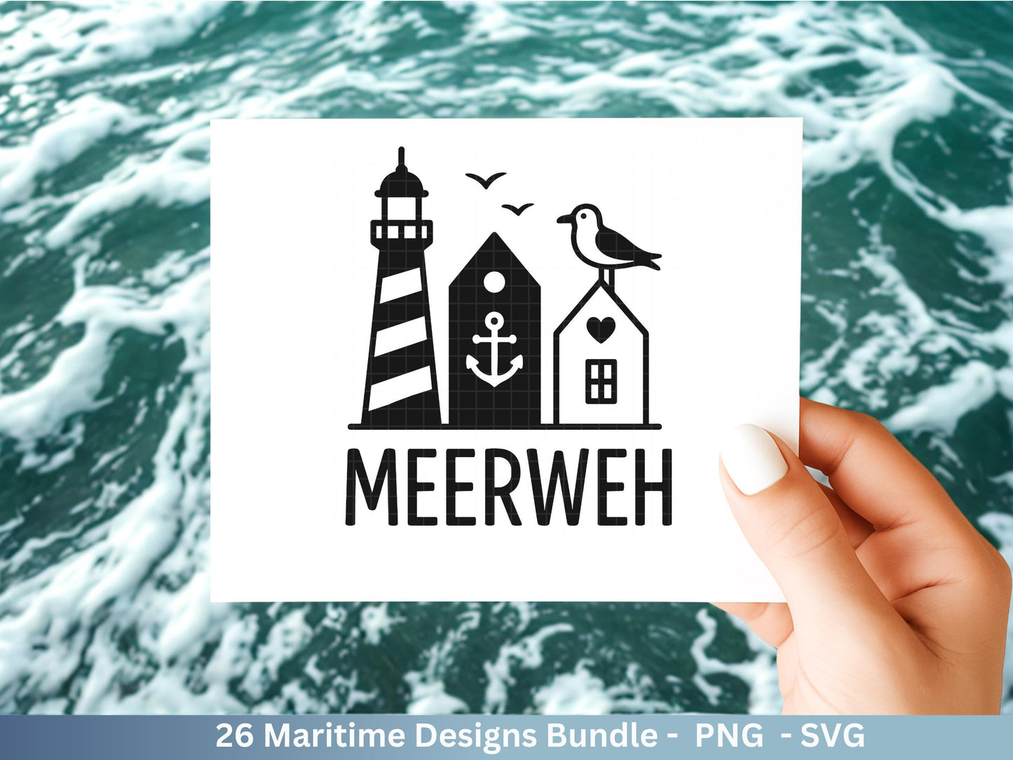 Maritim SVG Bundle – Plotterdatei & Laserdatei | Moin, Leuchtturm , Möwen | Nordsee Ostsee Sprüche | Küstenliebe | Cricut Silhouette Design