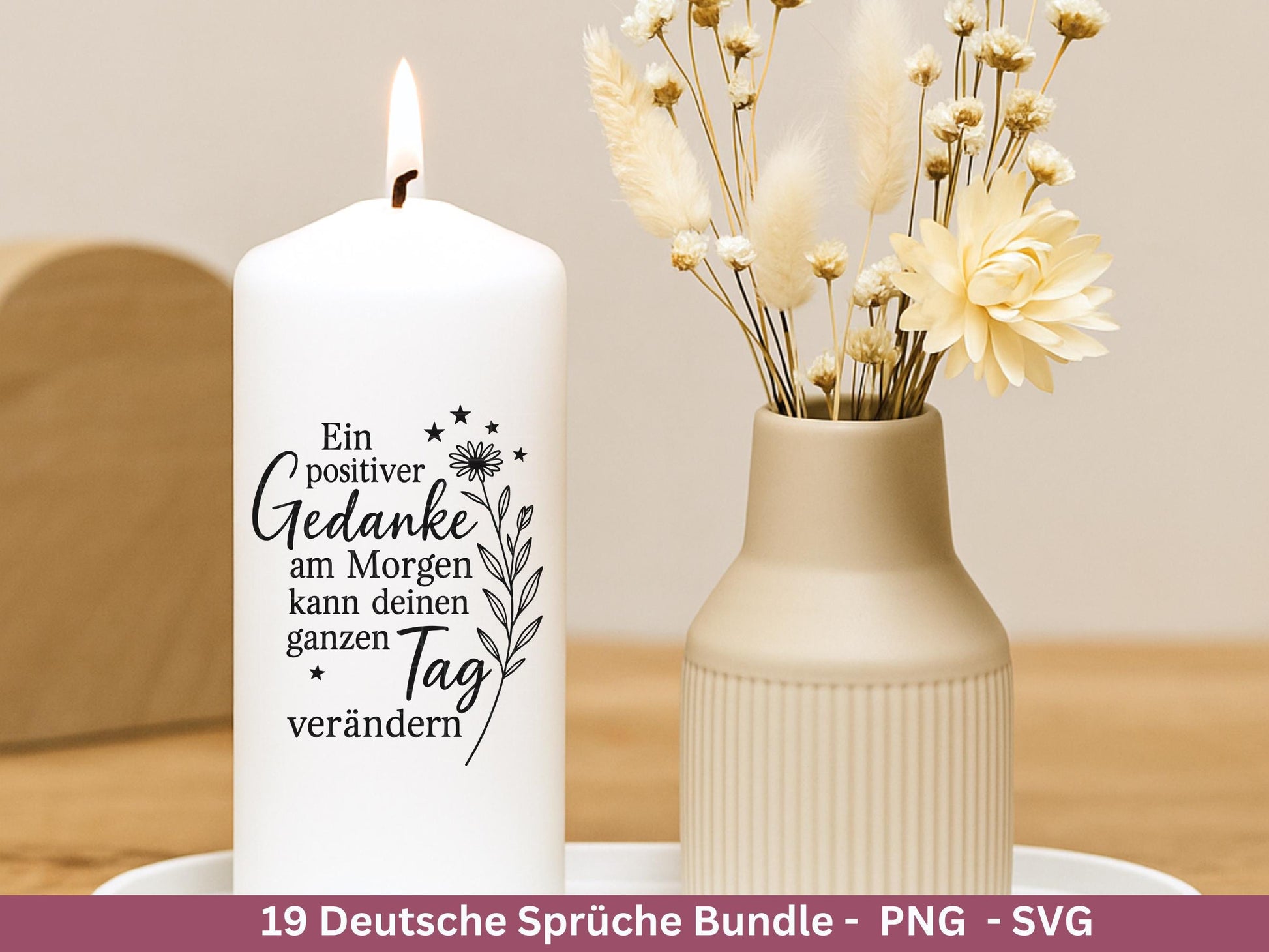 Positive Sprüche SVG – Plotterdatei & Laserdatei | Deutsche Zitate | Lebensweisheiten | Glück Liebe Blumen | Cricut Silhouette Geschenkidee
