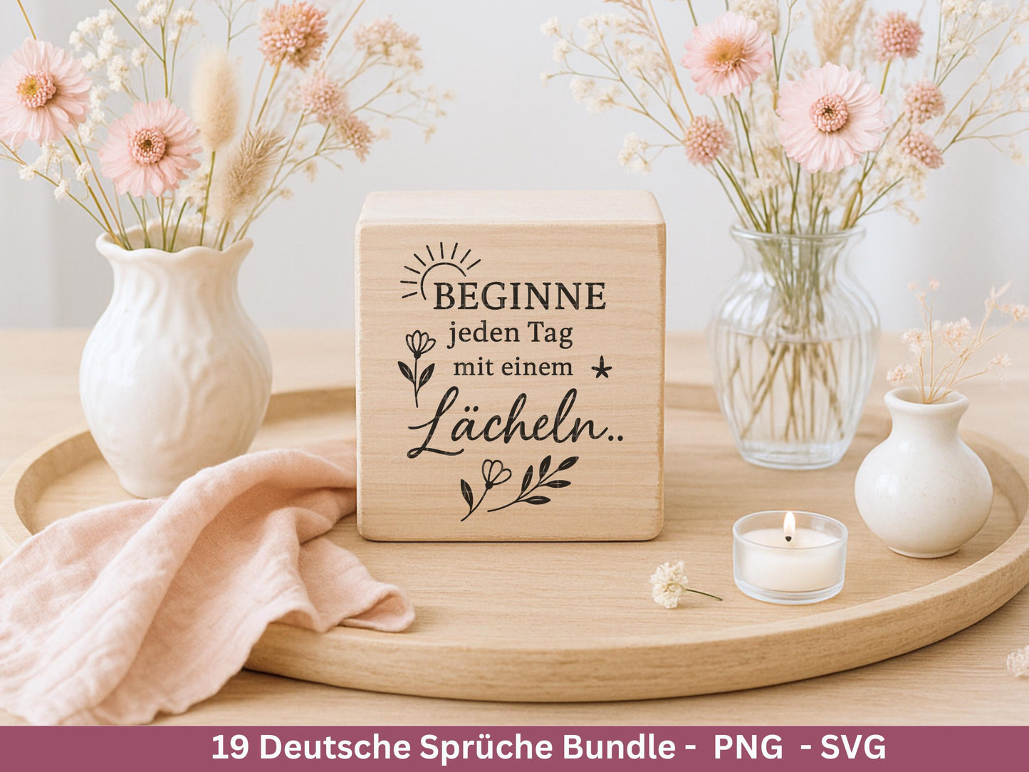 Positive Sprüche SVG – Plotterdatei & Laserdatei | Deutsche Zitate | Lebensweisheiten | Glück Liebe Blumen | Cricut Silhouette Geschenkidee
