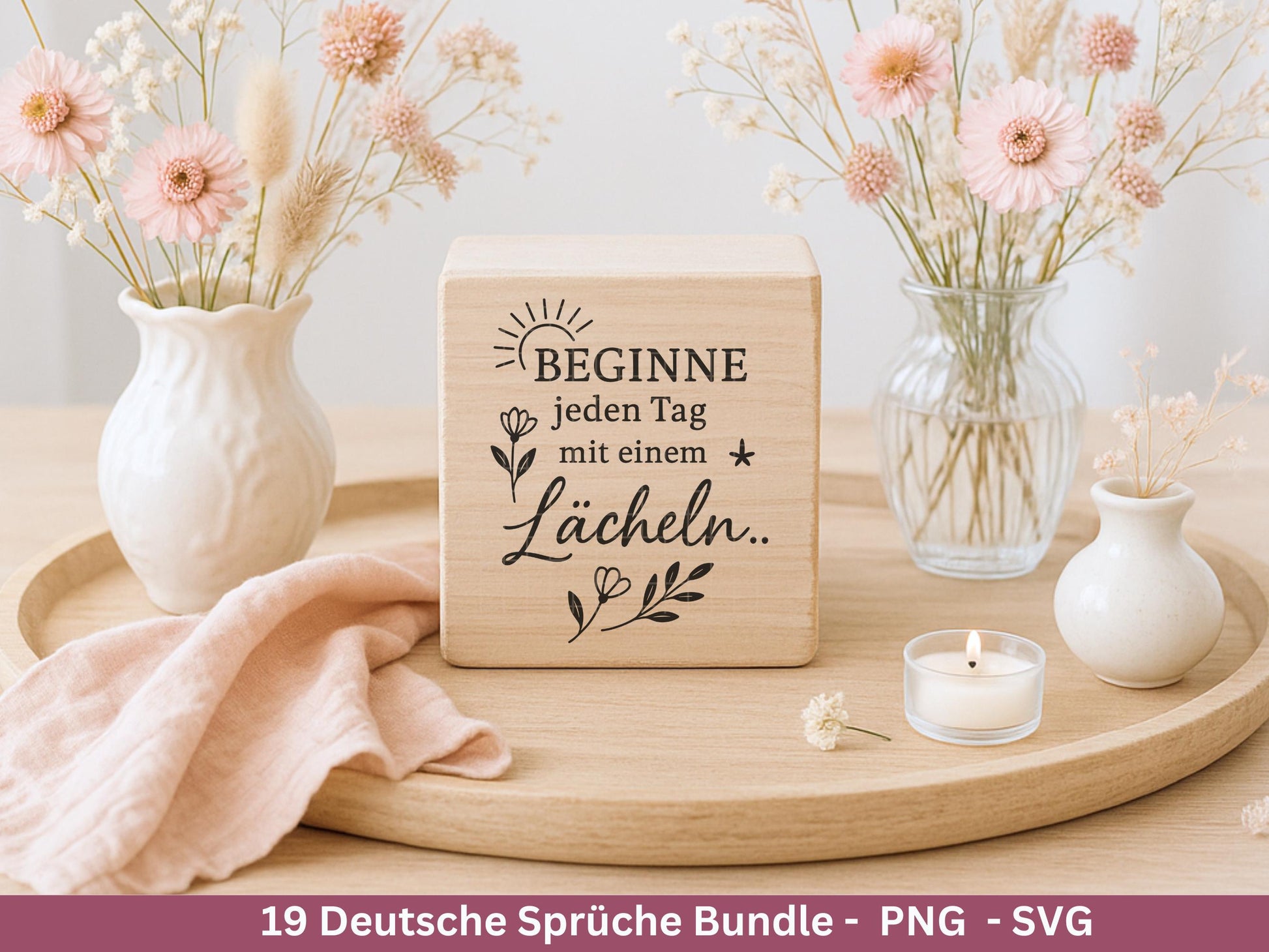 Positive Sprüche SVG – Plotterdatei & Laserdatei | Deutsche Zitate | Lebensweisheiten | Glück Liebe Blumen | Cricut Silhouette Geschenkidee