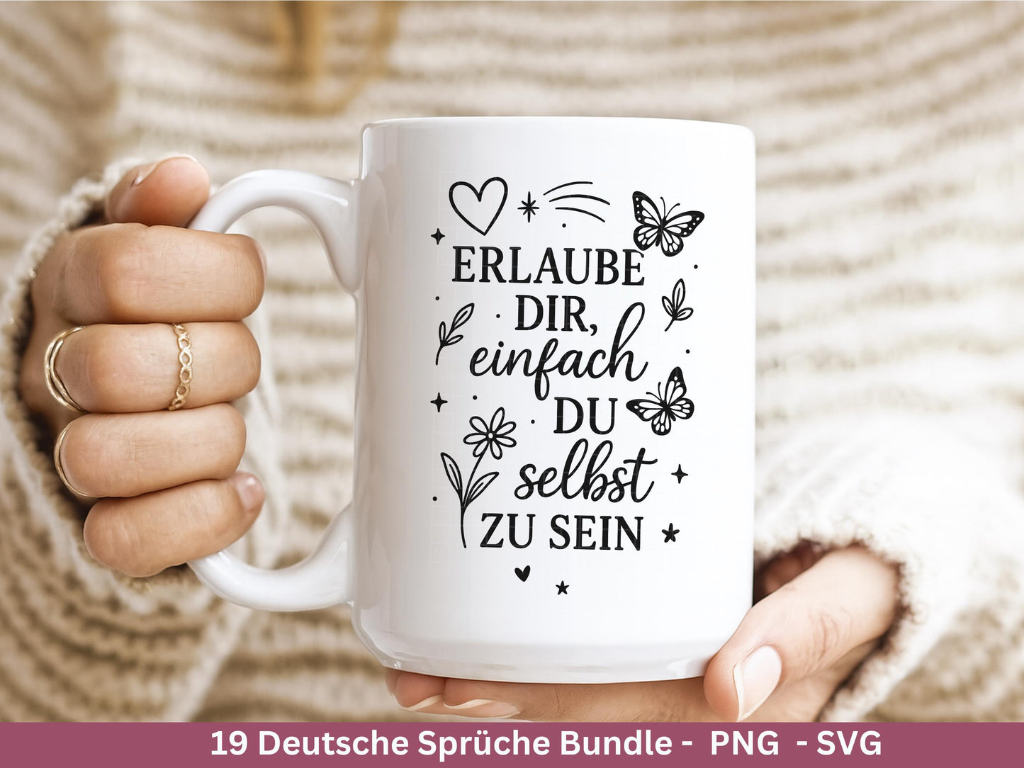 Positive Sprüche SVG – Plotterdatei & Laserdatei | Deutsche Zitate | Lebensweisheiten | Glück Liebe Blumen | Cricut Silhouette Geschenkidee