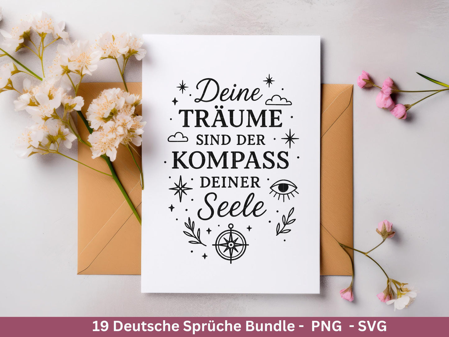 Positive Sprüche SVG – Plotterdatei & Laserdatei | Deutsche Zitate | Lebensweisheiten | Glück Liebe Blumen | Cricut Silhouette Geschenkidee