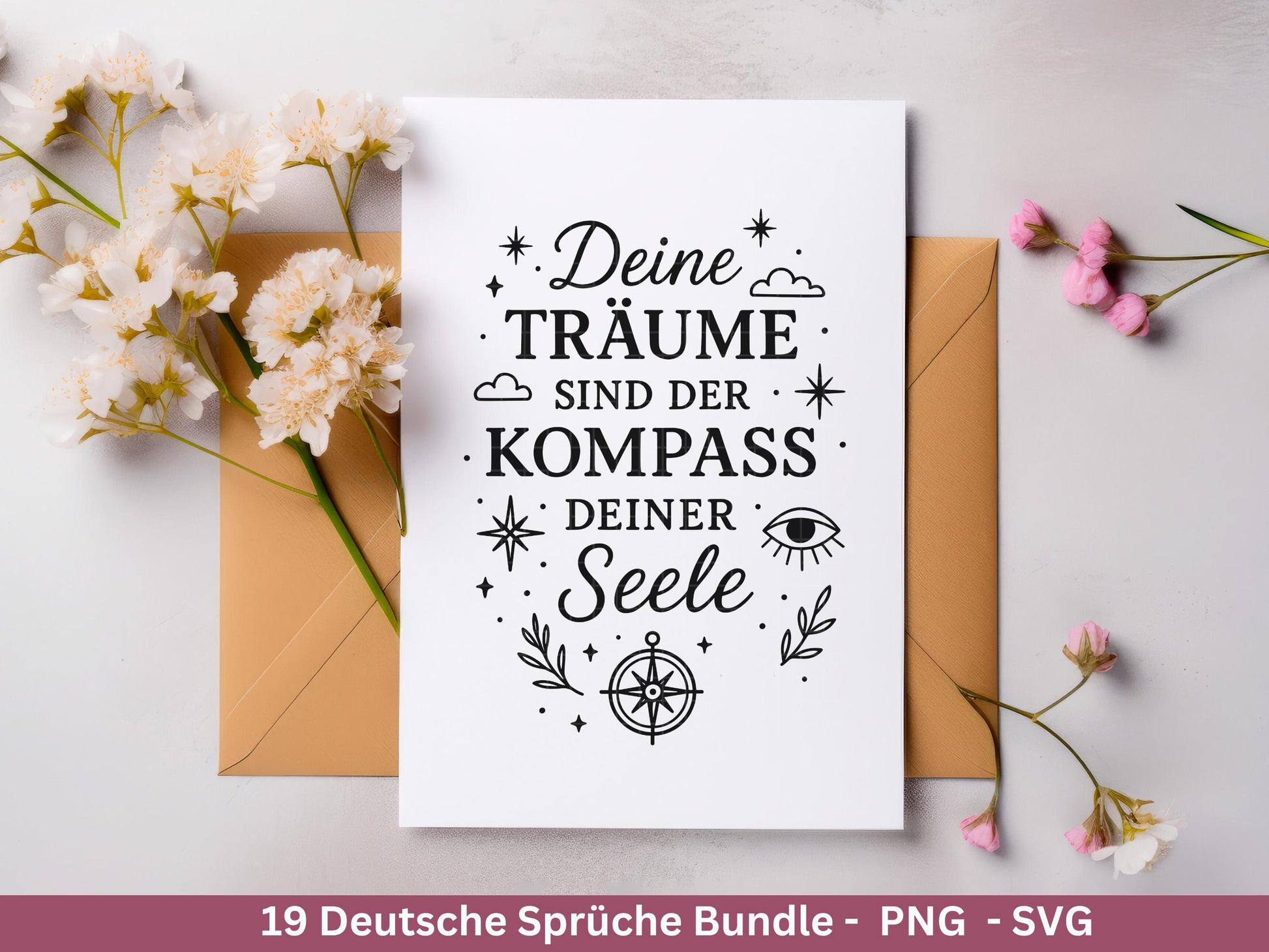 Positive Sprüche SVG – Plotterdatei & Laserdatei | Deutsche Zitate | Lebensweisheiten | Glück Liebe Blumen | Cricut Silhouette Geschenkidee
