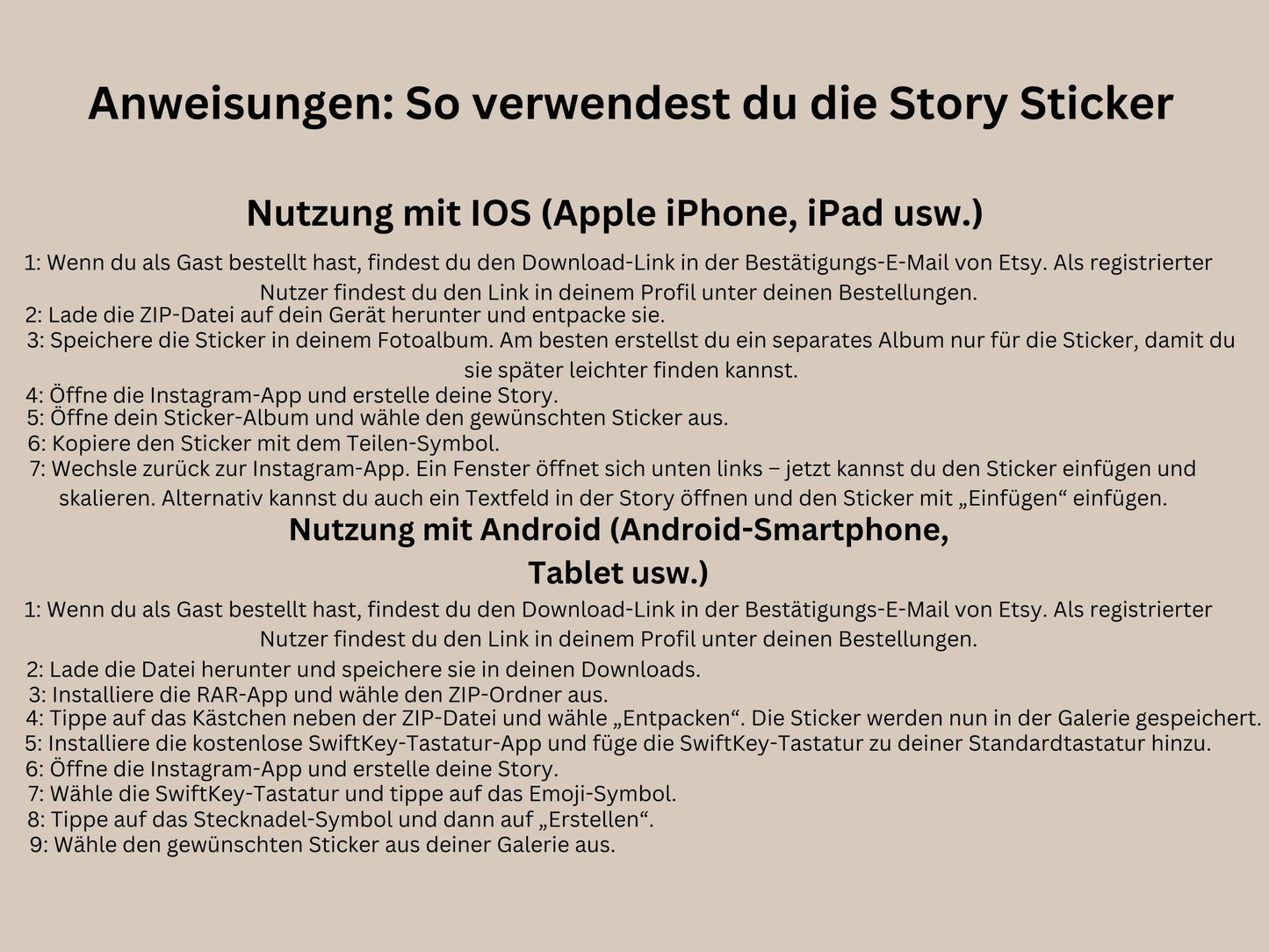 420+ Instagram Story Sticker Rundum Paket XXL - Tagessprüche – Alltag, Clipart – Positive Sprüche Basic Liebe Familie Insta Stories Daily