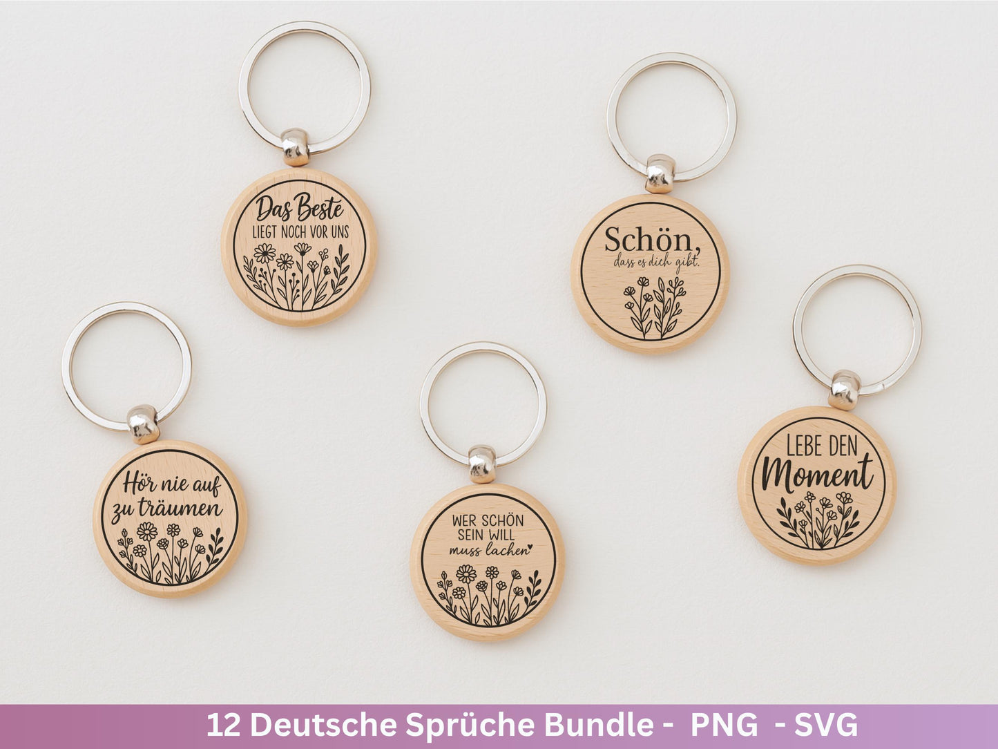Sprüche SVG – Plotterdatei & Laserdatei | Deutsche Zitate | Freundschaft | Blumen | Inspirierende Sprüche | Geschenkidee Cricut Silhouette