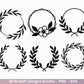Blumenkranz SVG Bundle – Plotterdatei & Laserdatei | Kränze| Lorbeerkranz Designs | Monogramm Rahmen | Hochzeit Dekoration | Cricut Clipart