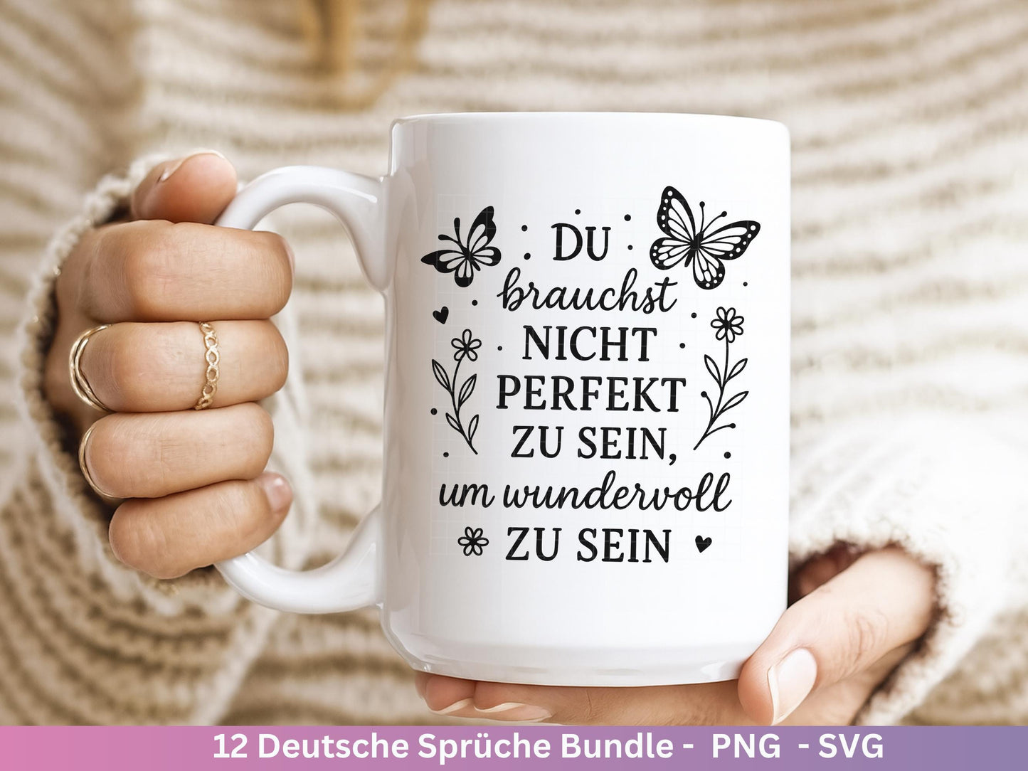 Deutsche Sprüche Plotterdatei - Positive Sprüche Svg - Laserdatei Sprüche - Inspirierende Zitate - Laserdatei Sprüche - Geschenk Freundin